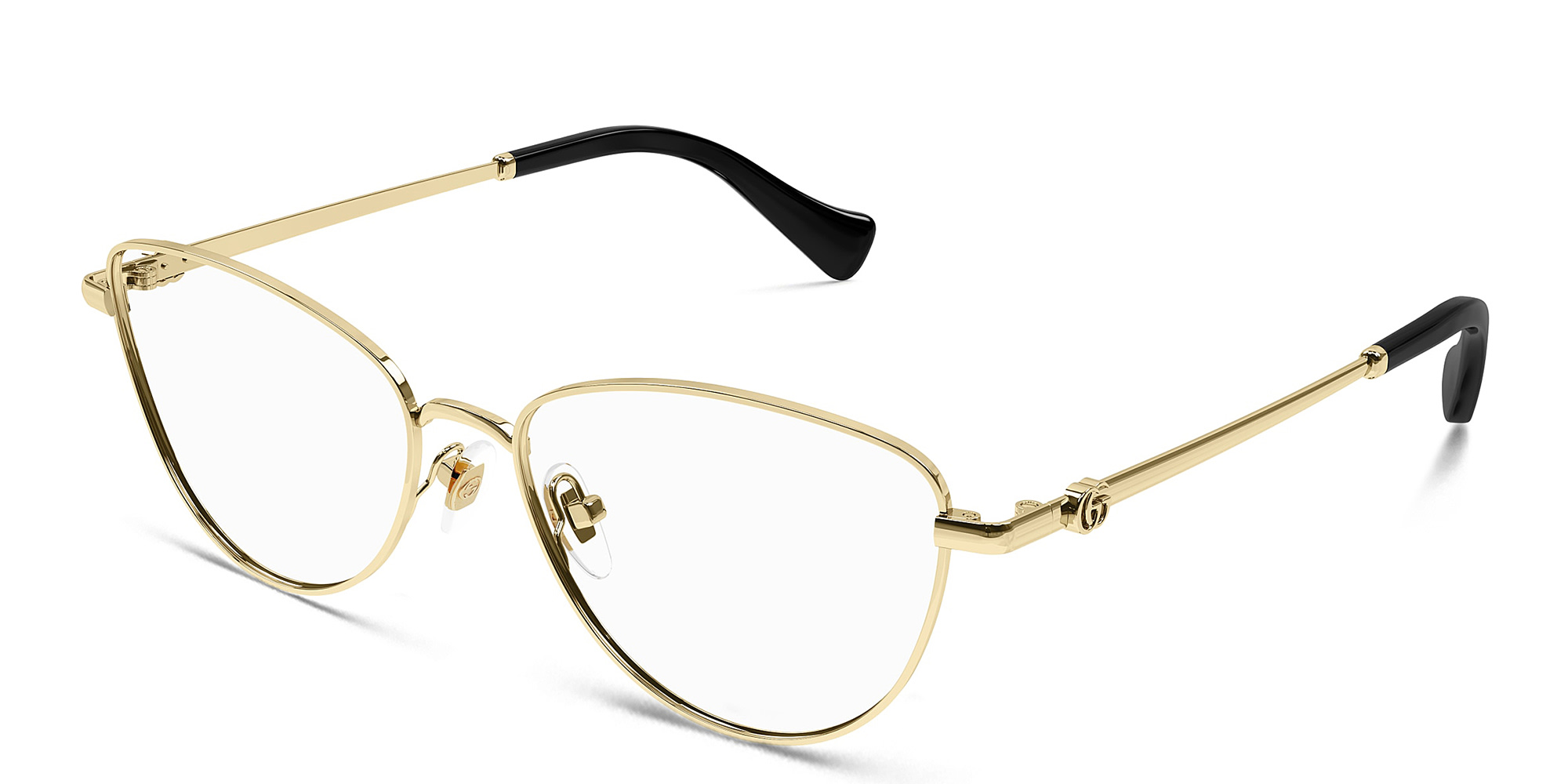 نظارات طبية ميني رانينج واسعة طراز كات آي من غوتشي بلون ذهبي - صورة المنتج 2