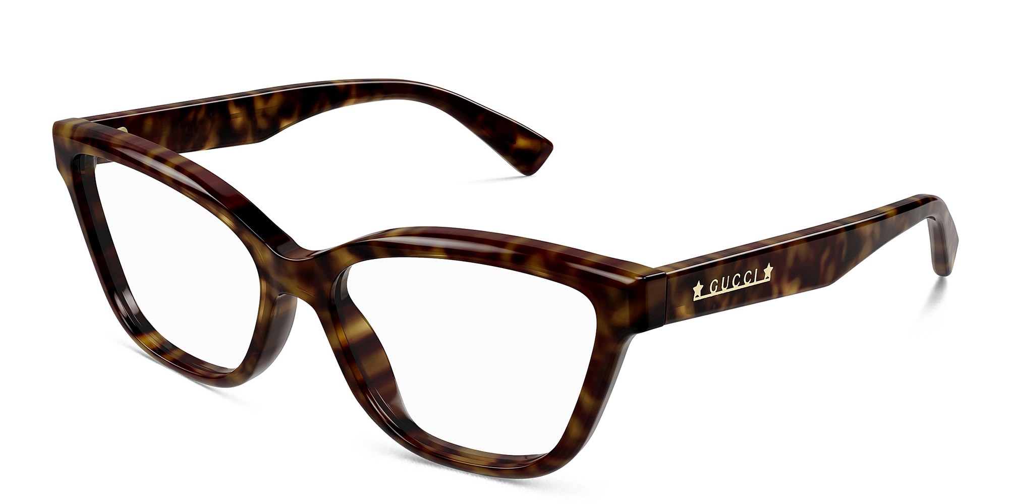 Shop GUCCI Wide Cat-Eye Eyeglasses in Havana online.