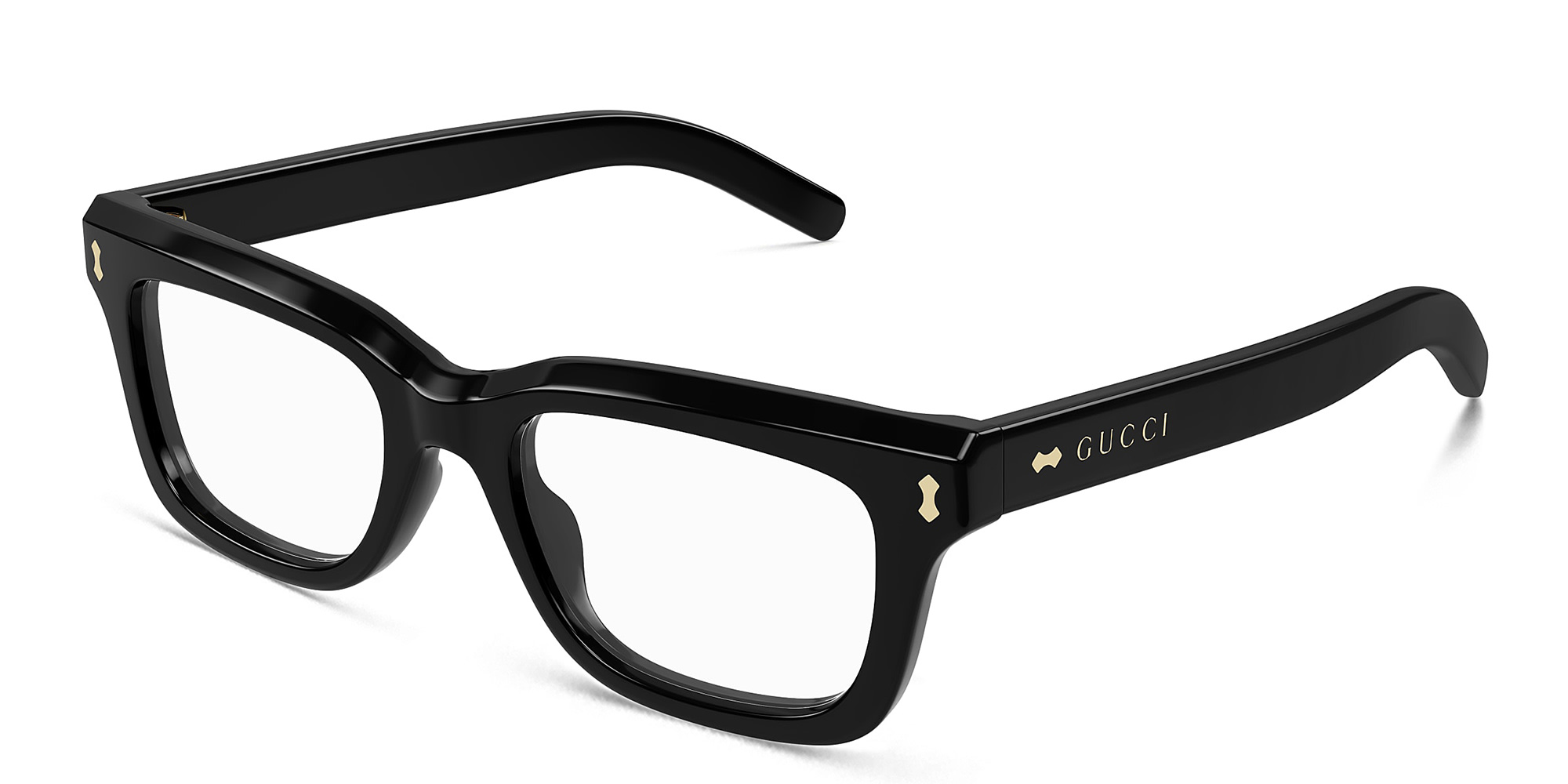 GUCCI Rivetto Rectangle Eyeglasses in Black – Product Photo 2