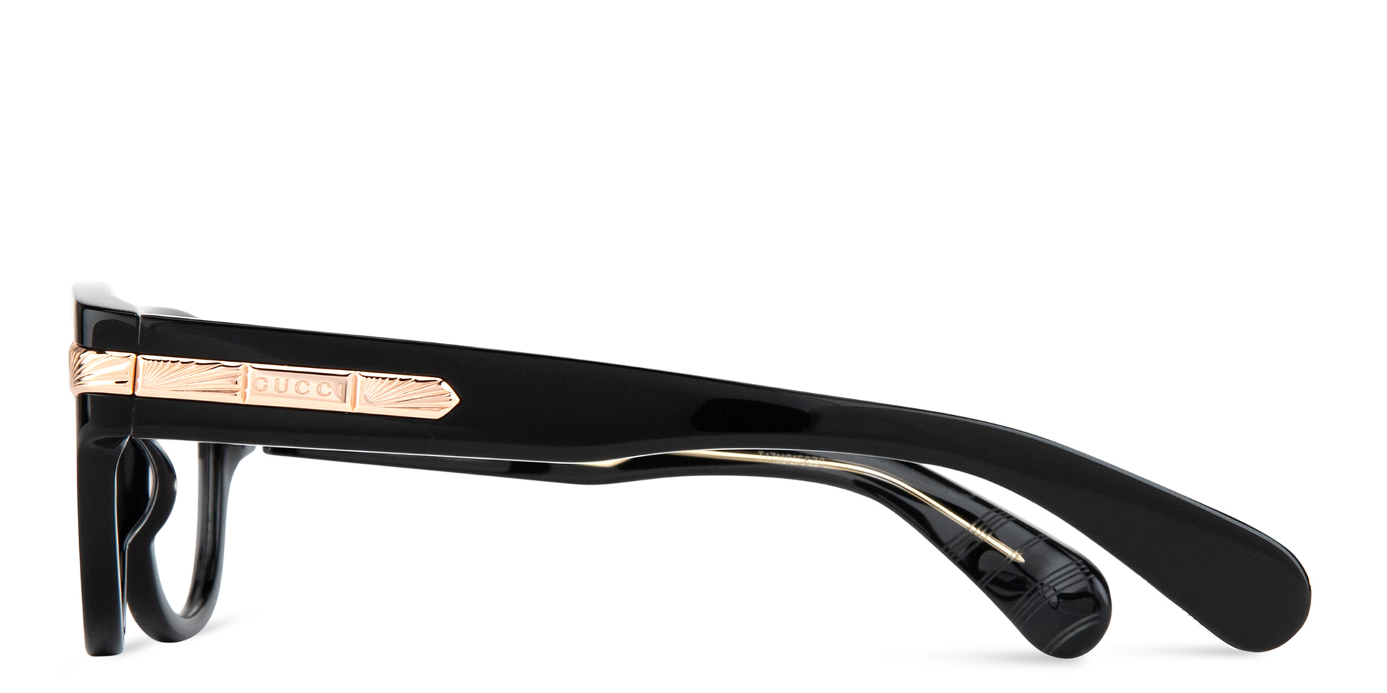 تسوق نظارات طبية نيويورك مستوحاة من الثلاثينات بإطار دائري غوتشي بلون أسود أونلاين.