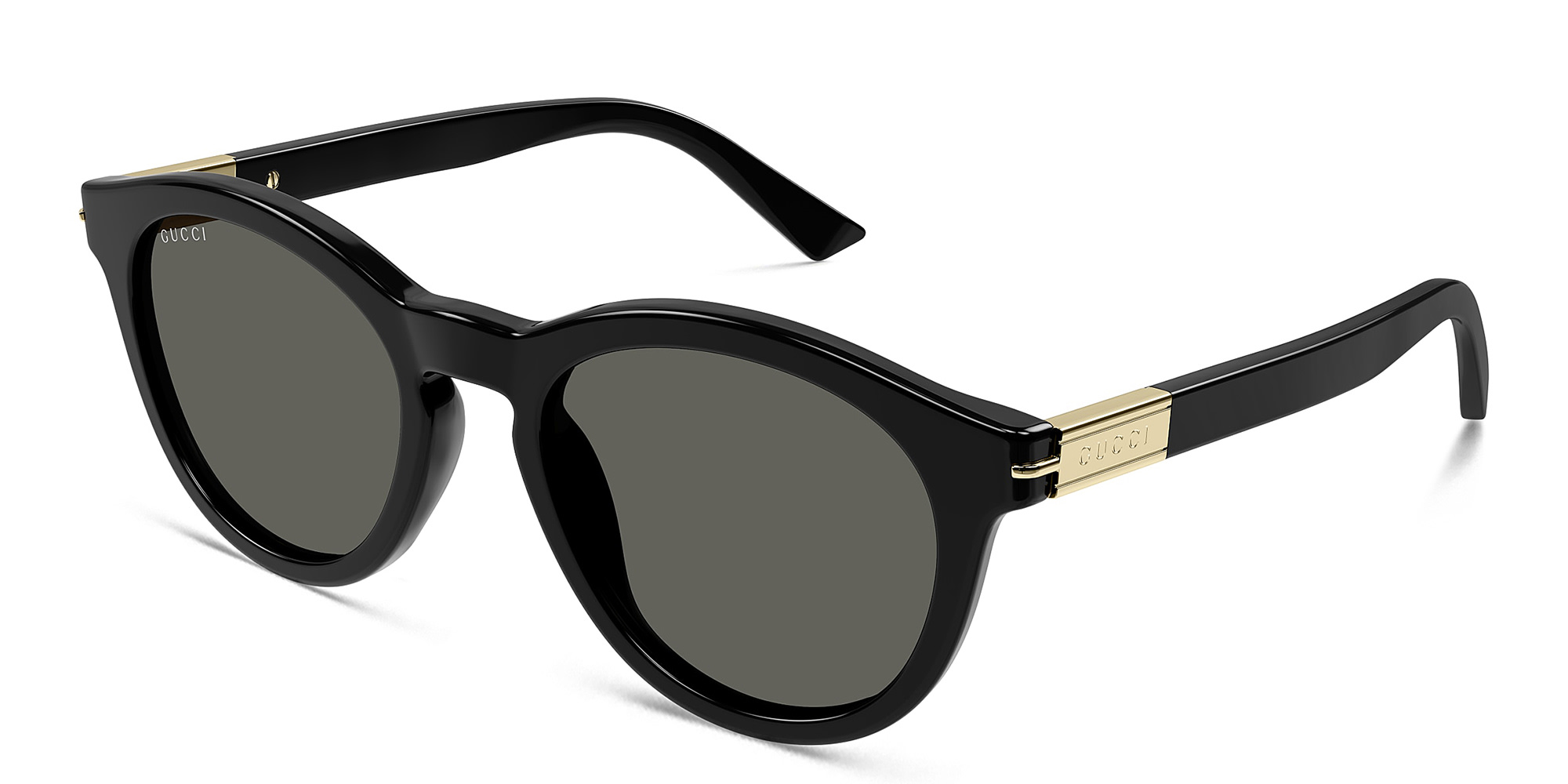 GUCCI Web Ingot Round Sunglasses in Black – Product Photo 2