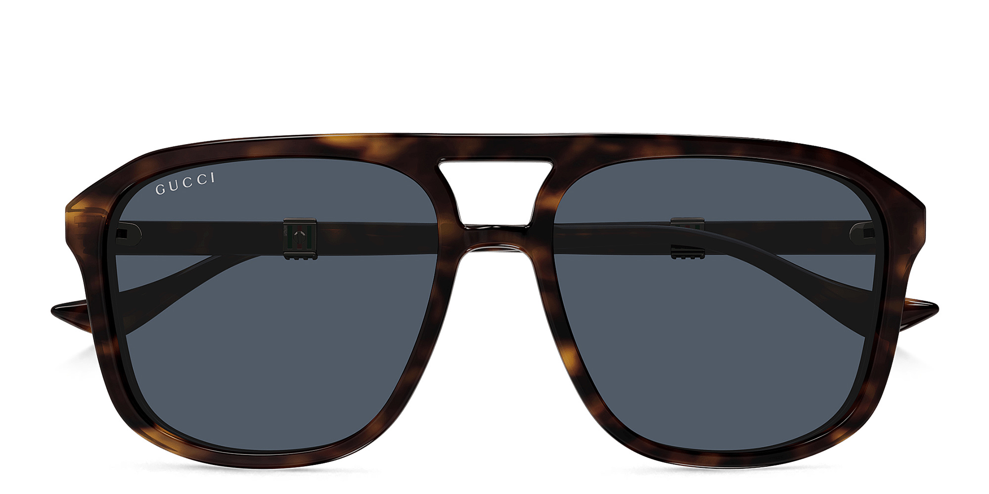 Shop GUCCI Running Web Aviator Sunglasses in Havana online.