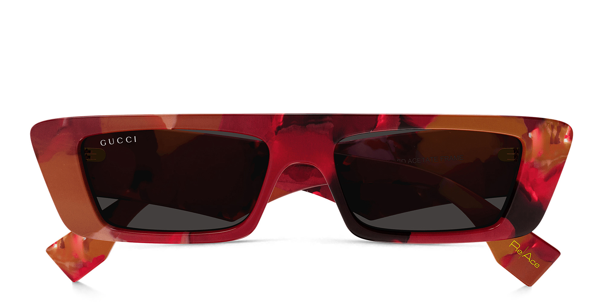 GUCCI GUCCI Re-Ace Collection Prestige Unisex Rectangle Sunglasses in Red – Product Photo 1