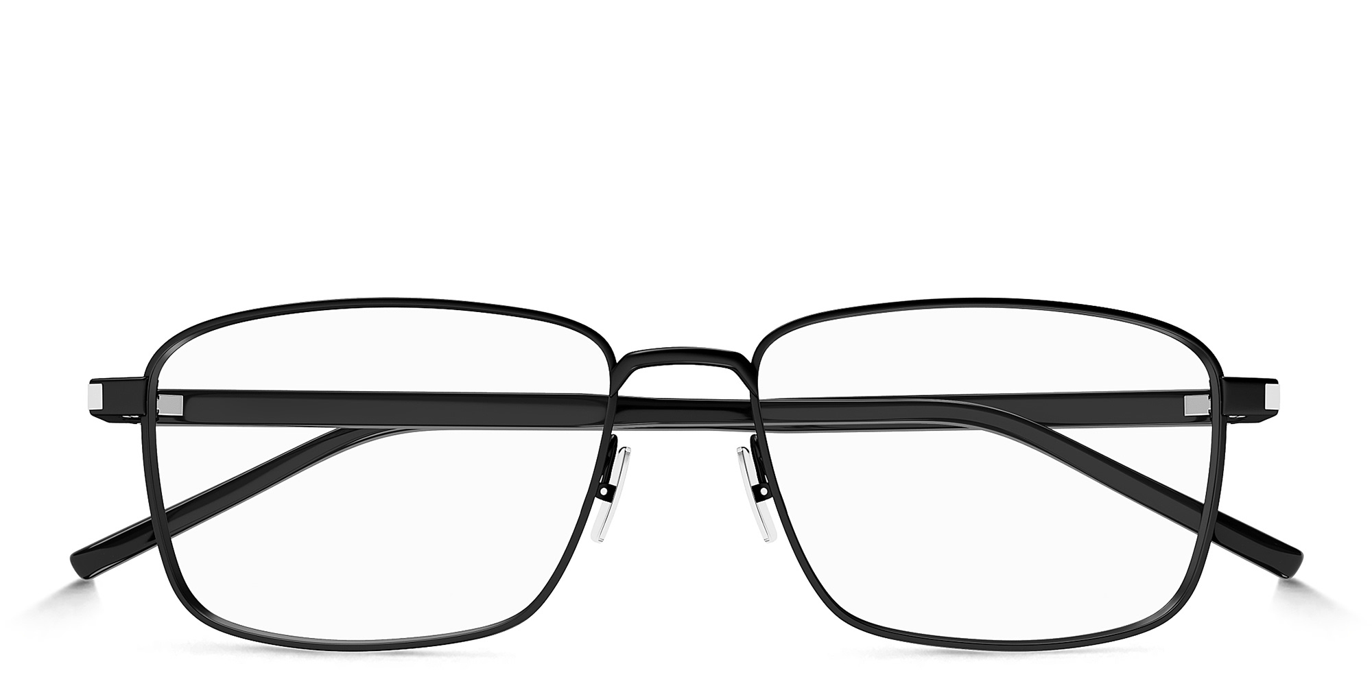 SAINT LAURENT Naked Wire Core Unisex Wide Rectangle Eyeglasses in Black – Product Photo 1