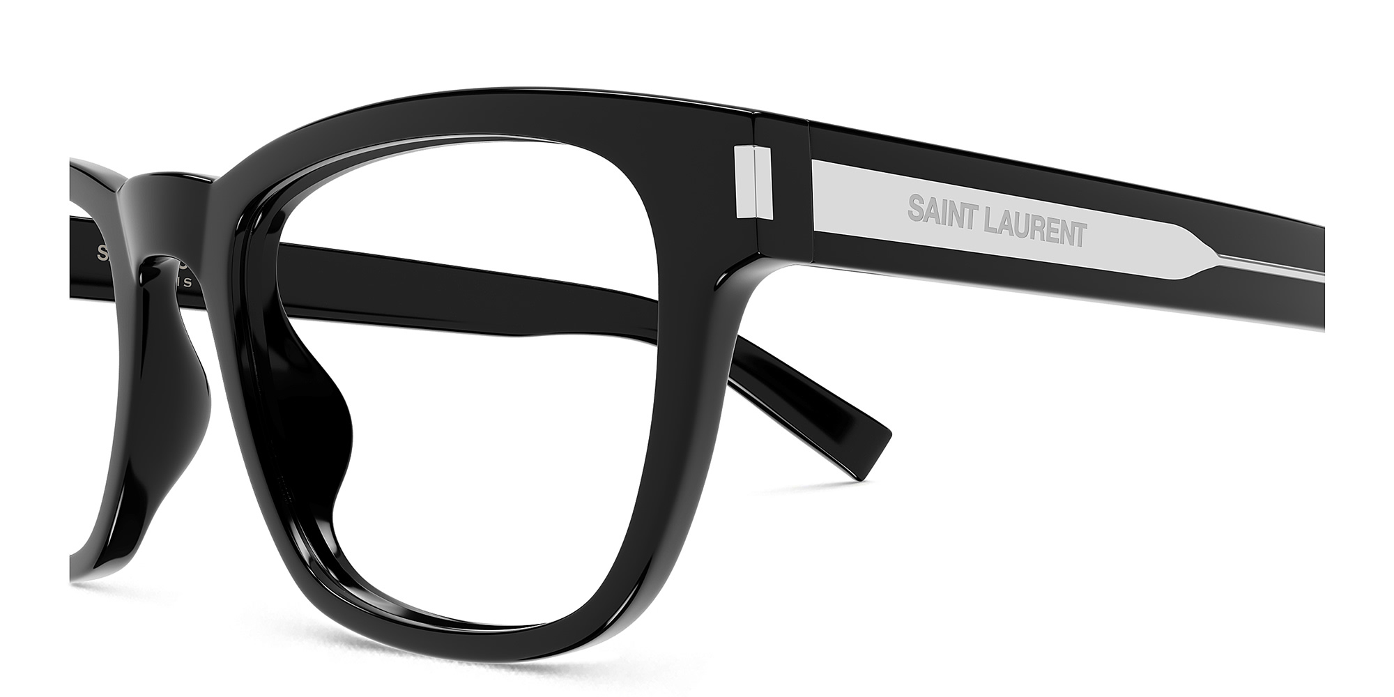 SAINT LAURENT Mid Naked Wire Core Unisex Rectangle Eyeglasses in Black – Product Photo 3