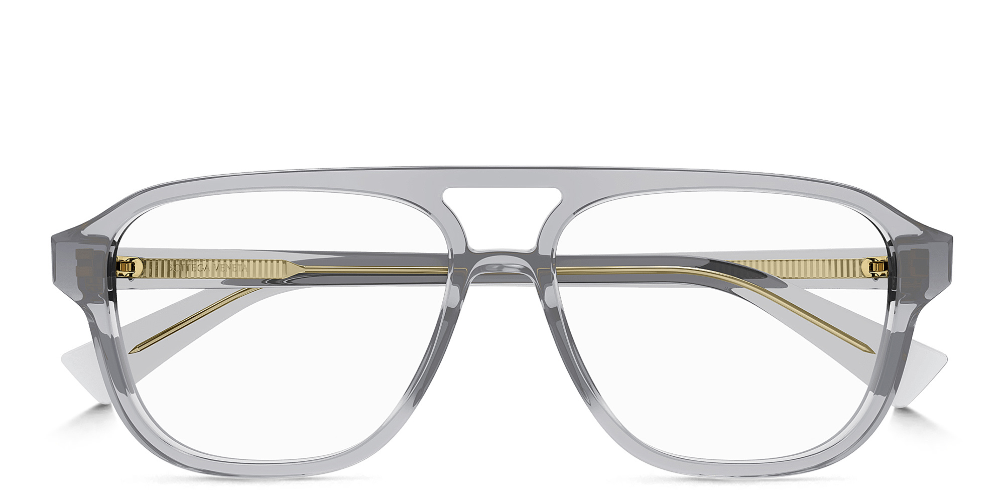 Buy BOTTEGA VENETA Triangle Stud Wide Aviator Eyeglasses Online