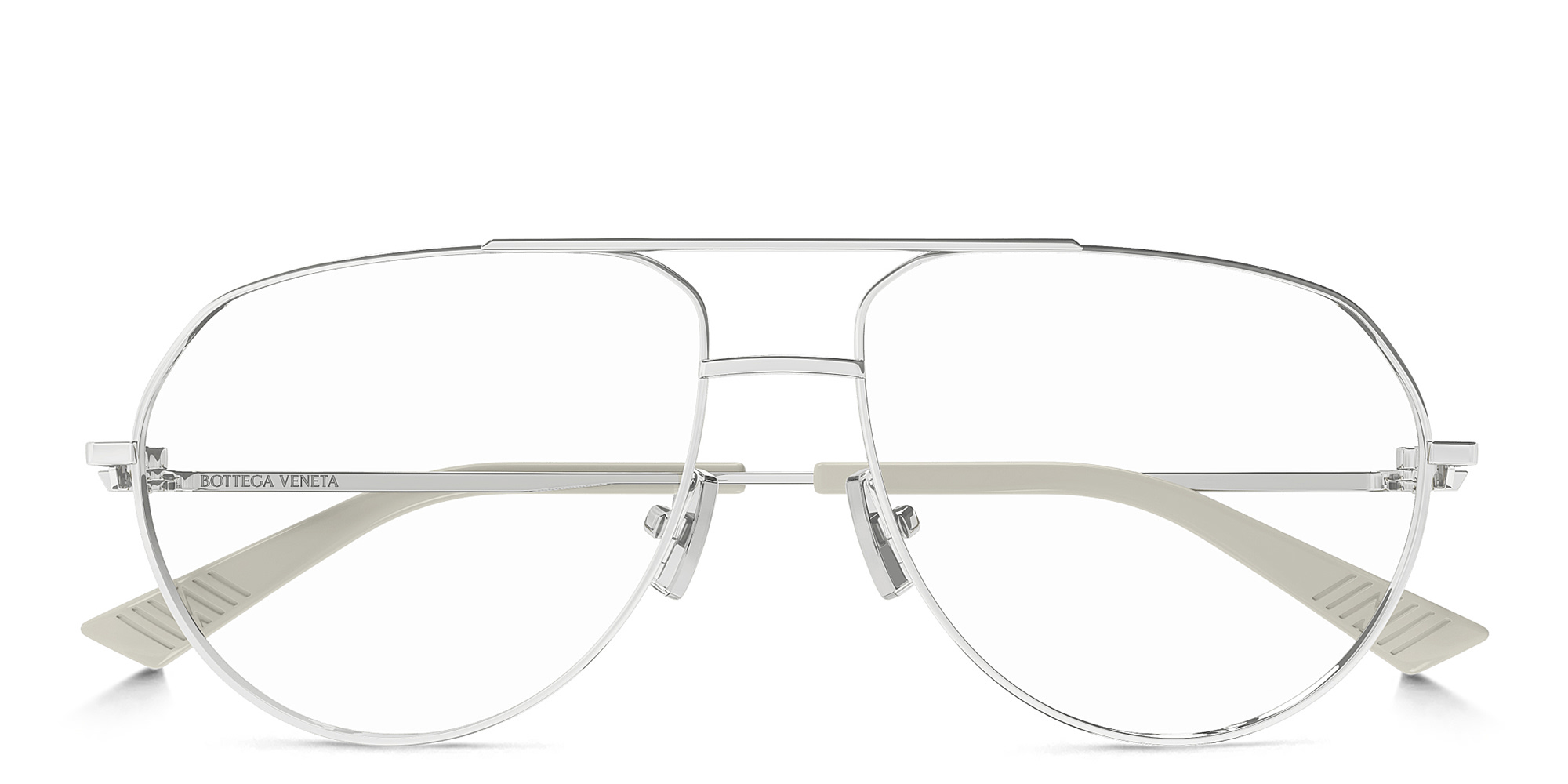BOTTEGA VENETA Split Unisex Wide Aviator Eyeglasses in Silver – Product Photo 1