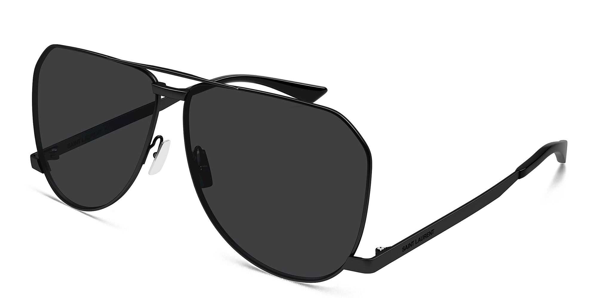 SAINT LAURENT Men Fashion Icons Dust Aviator Sunglasses in Black – Product Photo 2