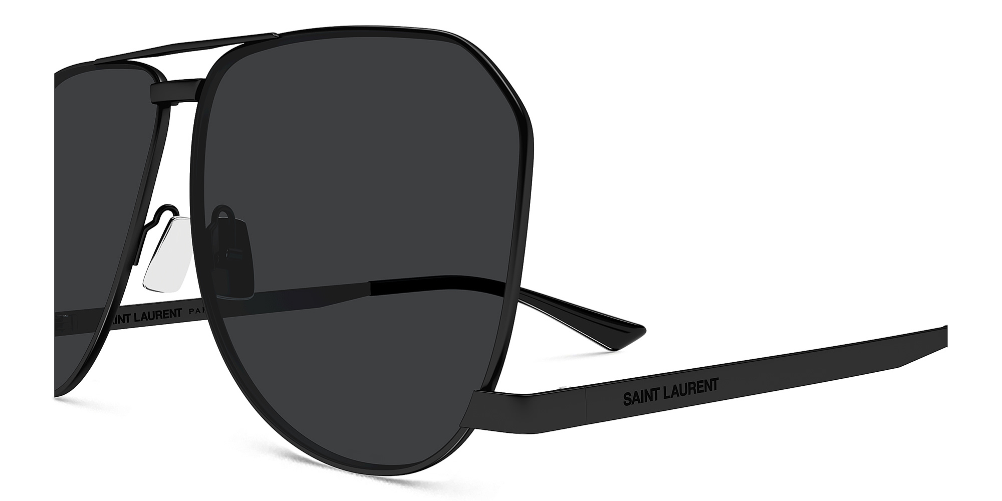 SAINT LAURENT Men Fashion Icons Dust Aviator Sunglasses in Black – Product Photo 3
