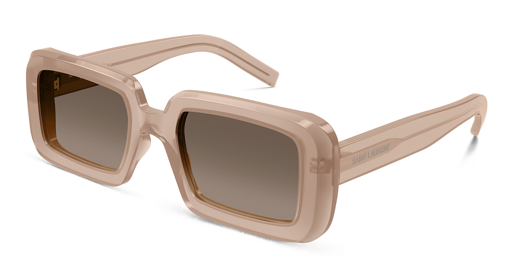 SAINT LAURENT Sunrise Unisex Rectangle Sunglasses in Orange – Product Photo 2