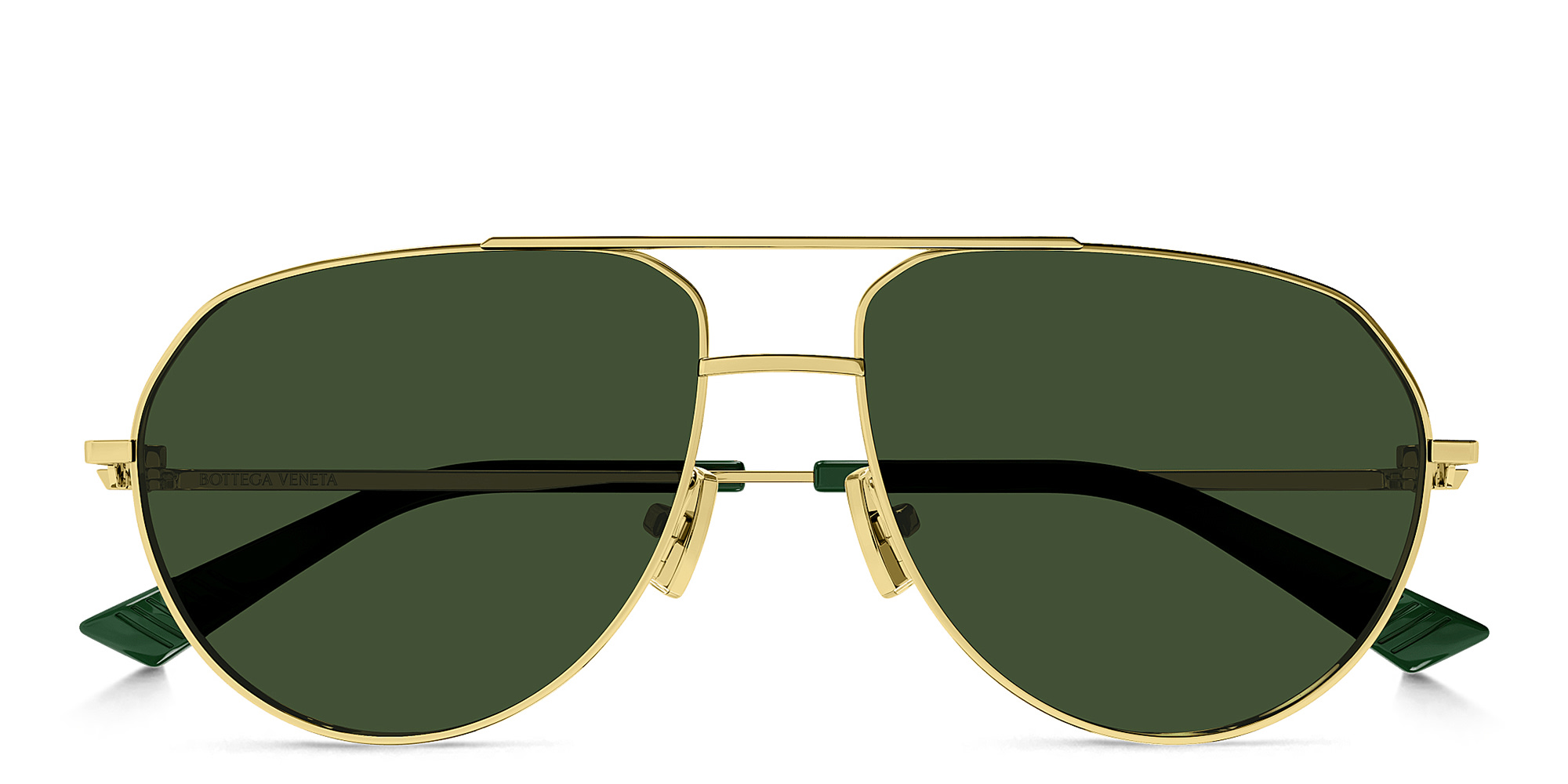 Shop BOTTEGA VENETA Split Unisex Aviator Sunglasses in Gold online.