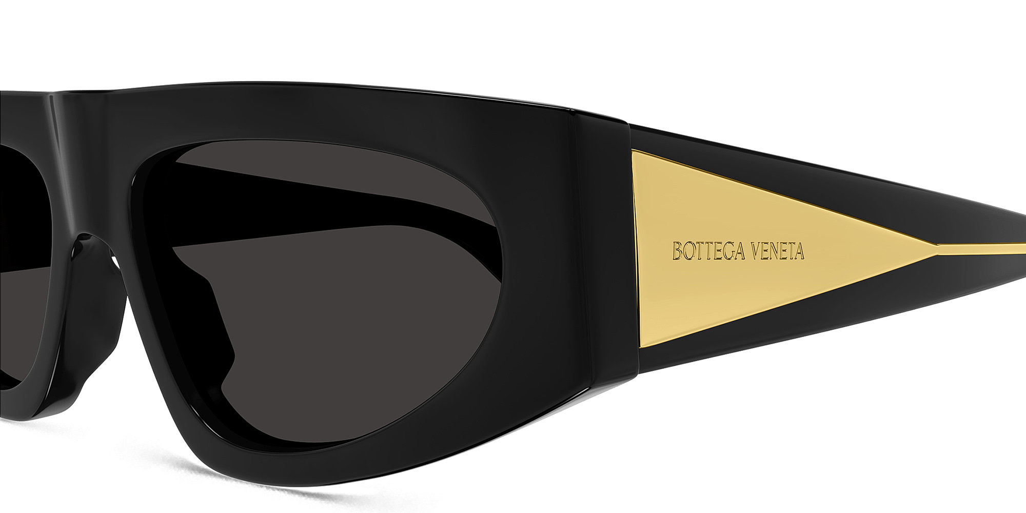 BOTTEGA VENETA Nude Triangle Irregular Sunglasses in Black – Product Photo 3