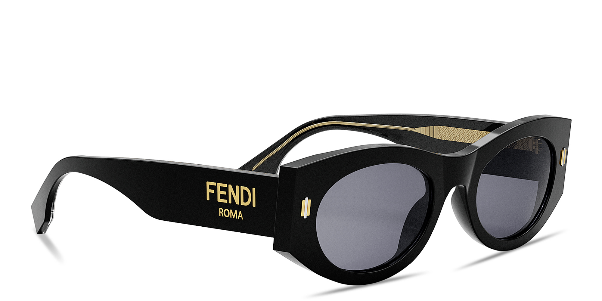 FENDI Roma Oval Sunglasses in Black – Product Photo 4