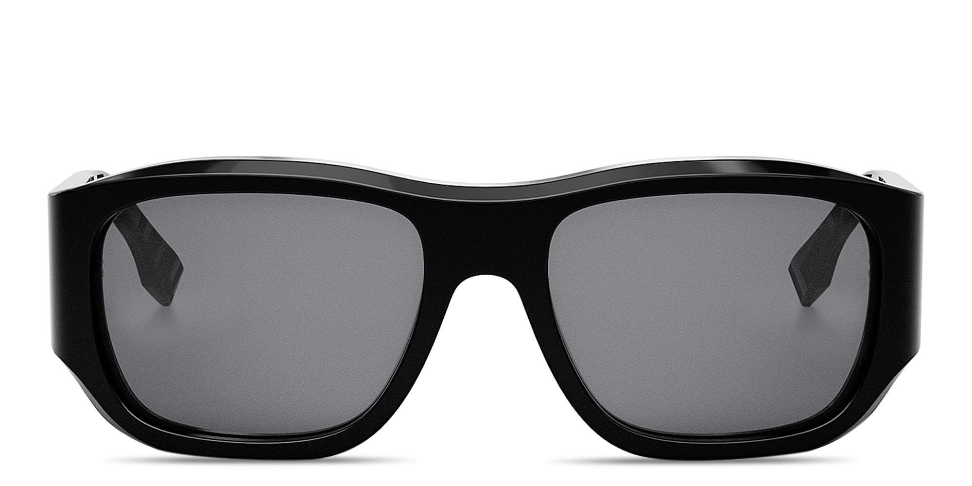 Shop FENDI FF Logo Rectangle Sunglasses in Black online.