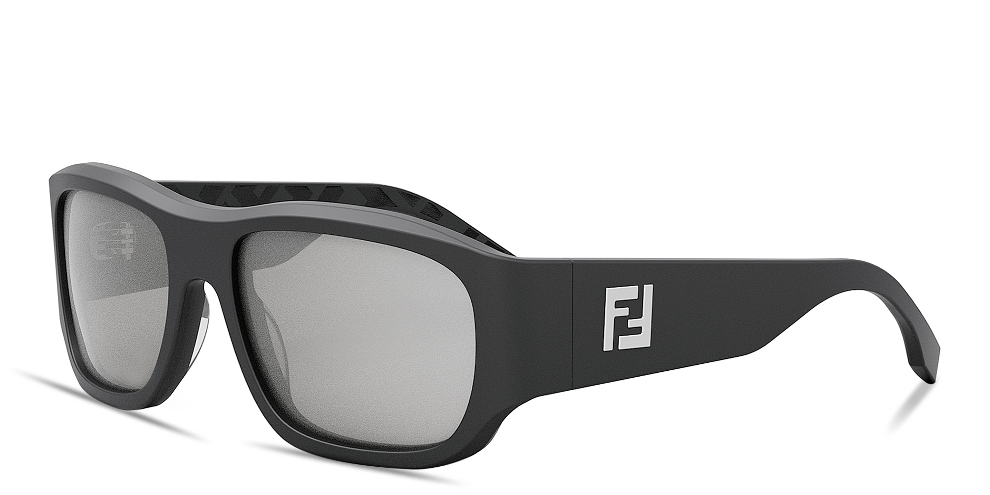 FENDI FF Logo Rectangle Sunglasses in Grey – Product Photo 2