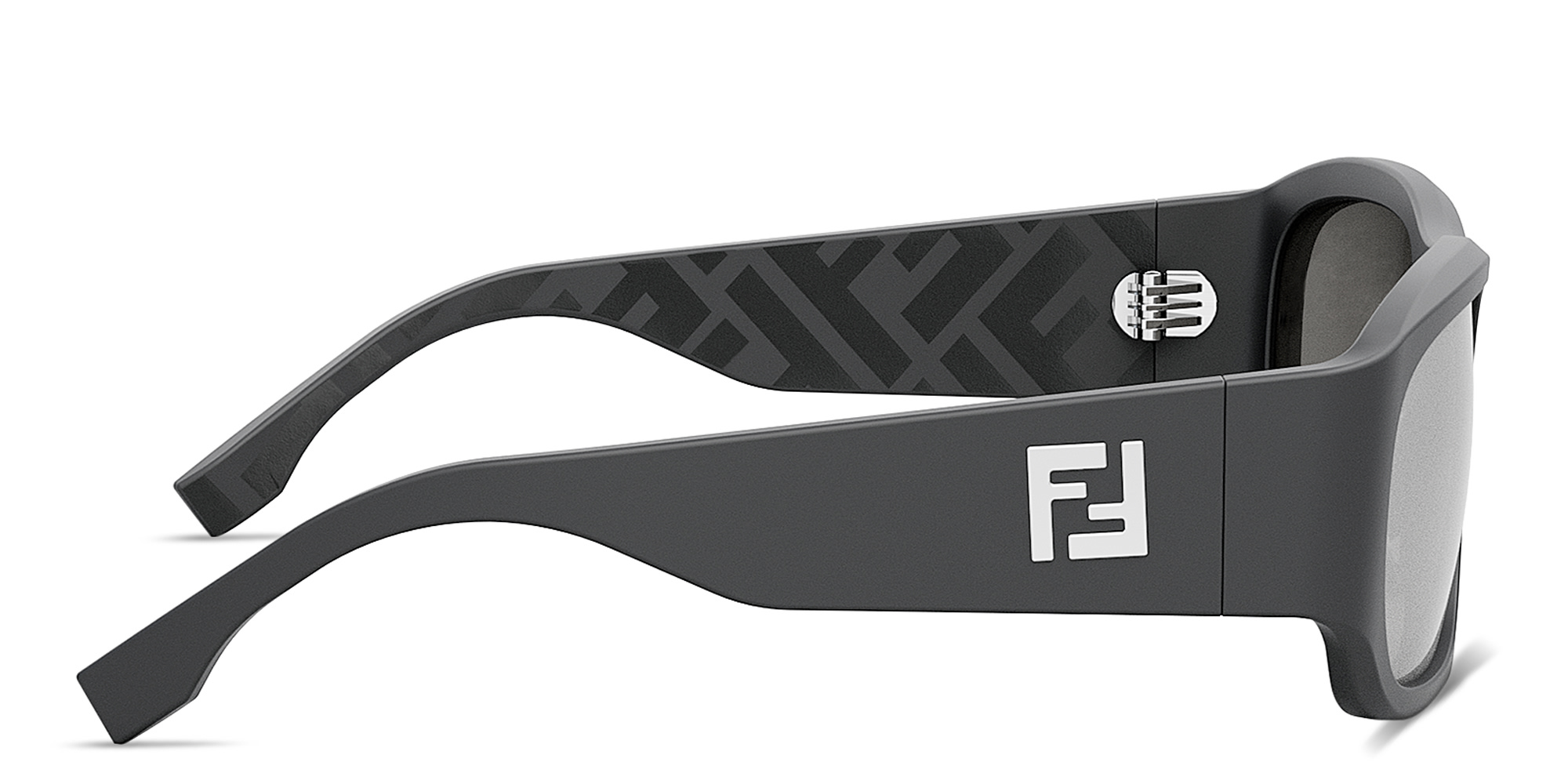 FENDI FF Logo Rectangle Sunglasses in Grey – Product Photo 3