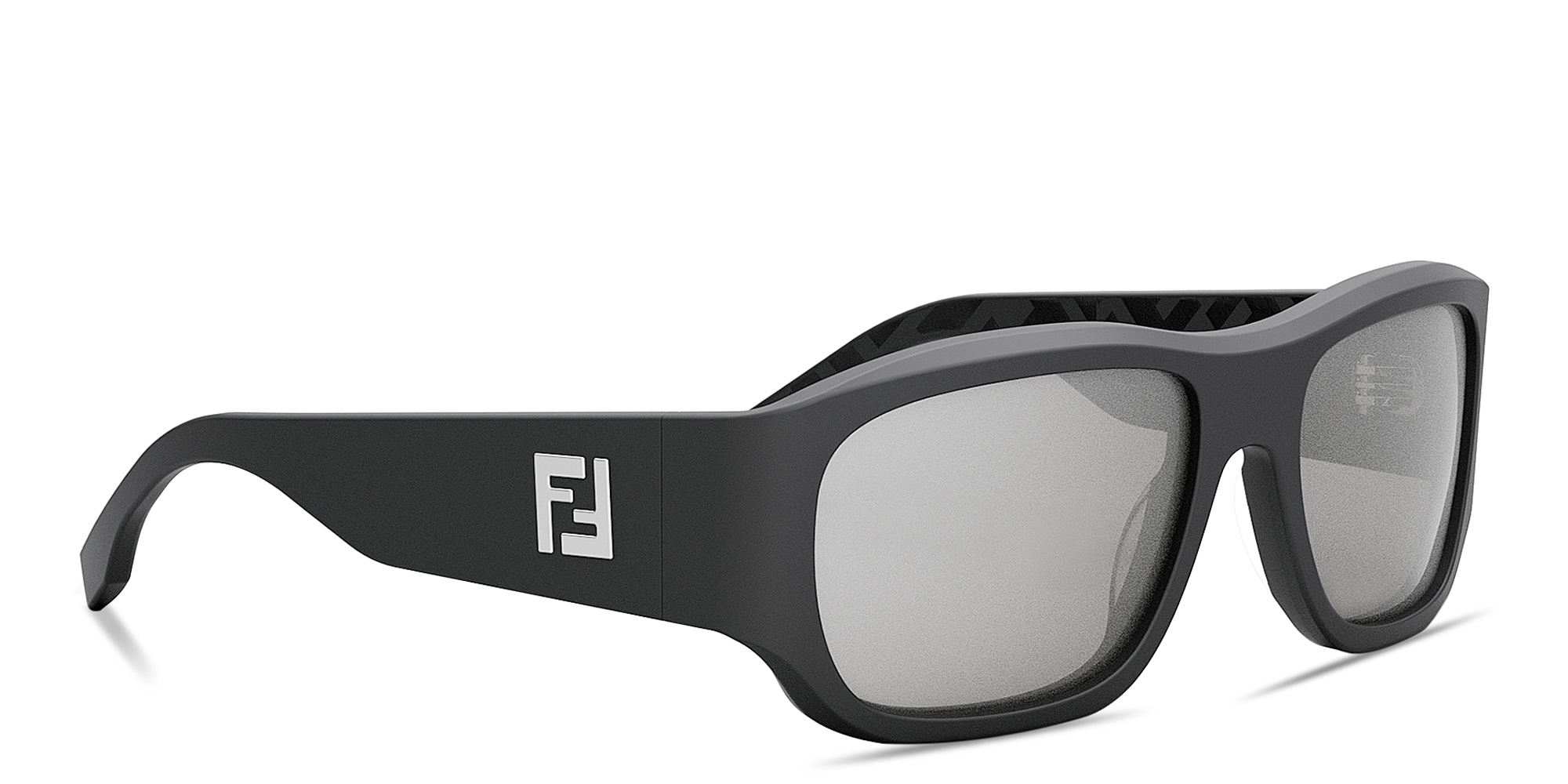 FENDI FF Logo Rectangle Sunglasses in Grey – Product Photo 4