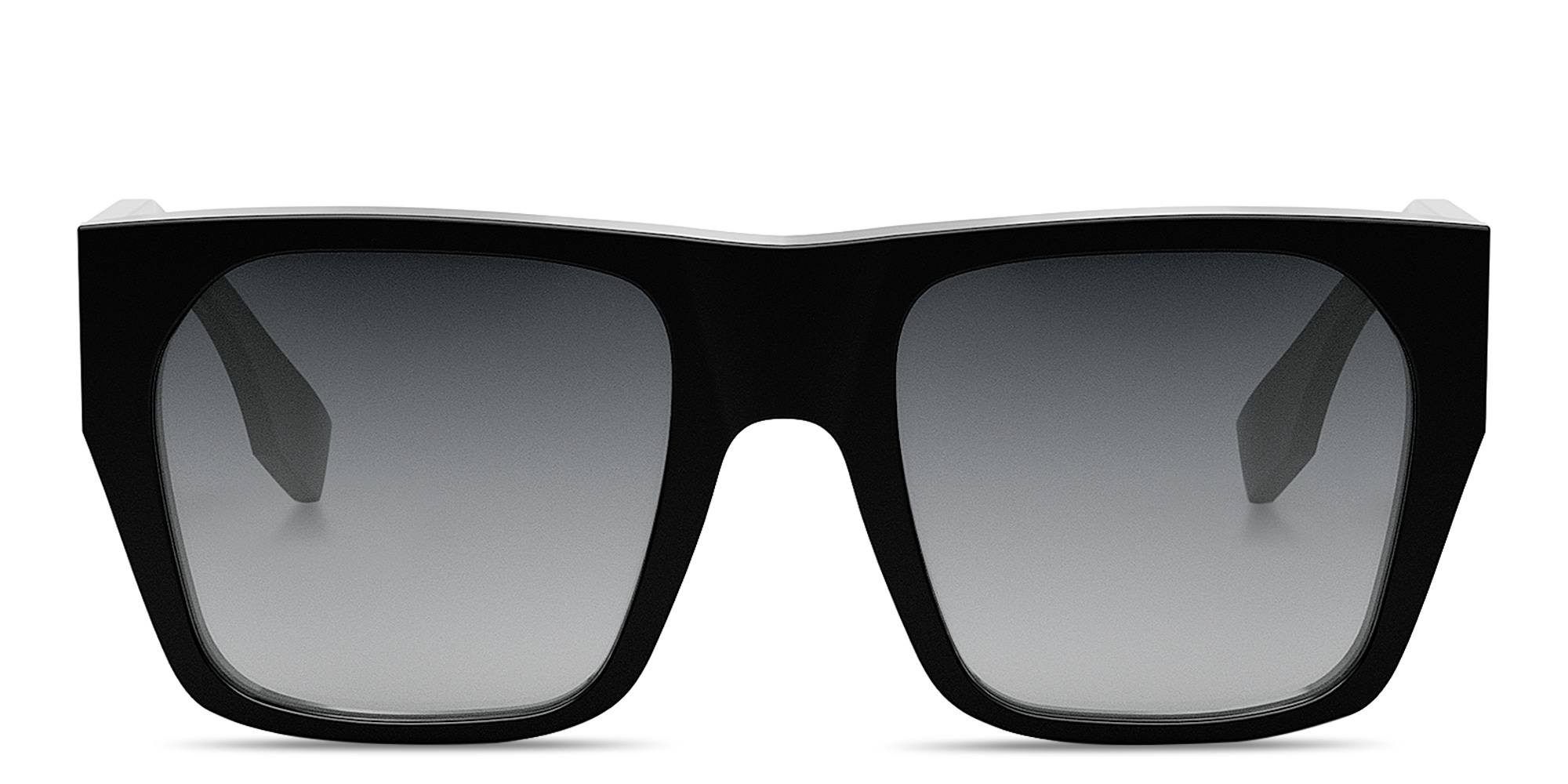 Shop FENDI Baguette Black Square Sunglasses in Black online.