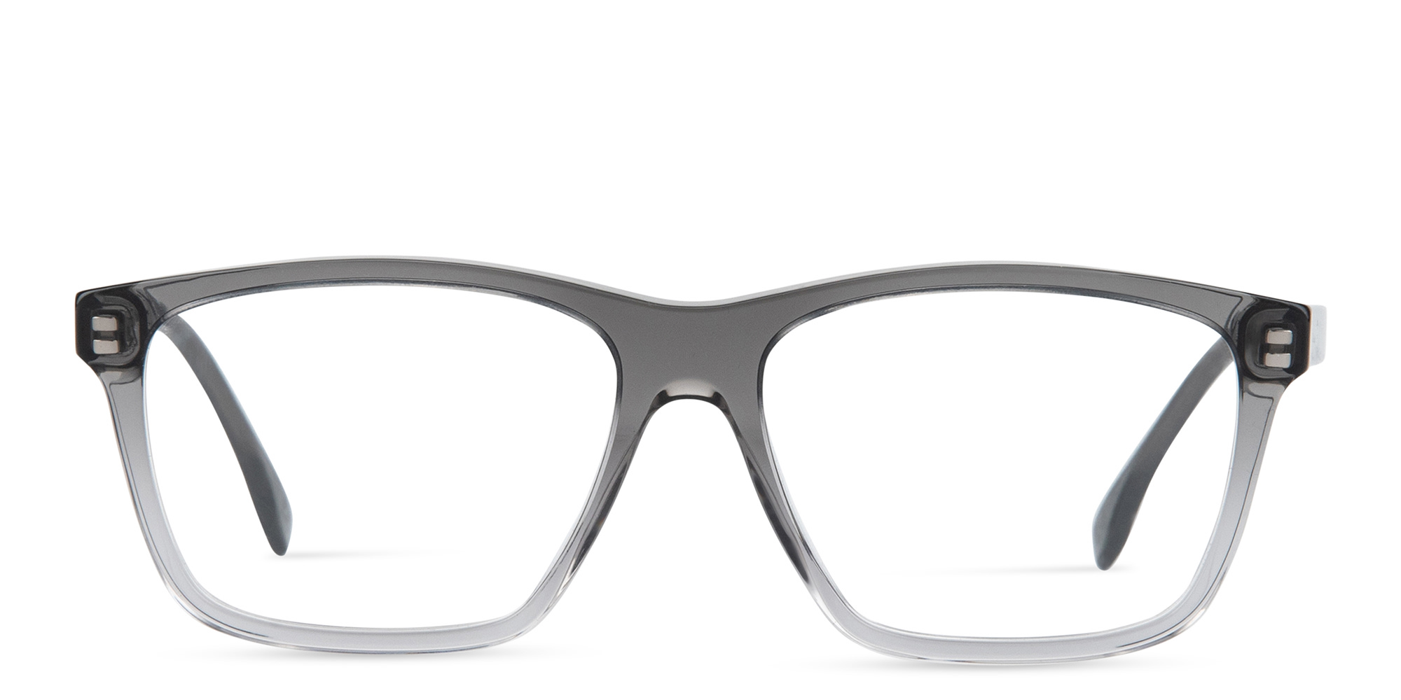 Shop FENDI Fendi Fine Wide Rectangle Eyeglasses in Grey online.