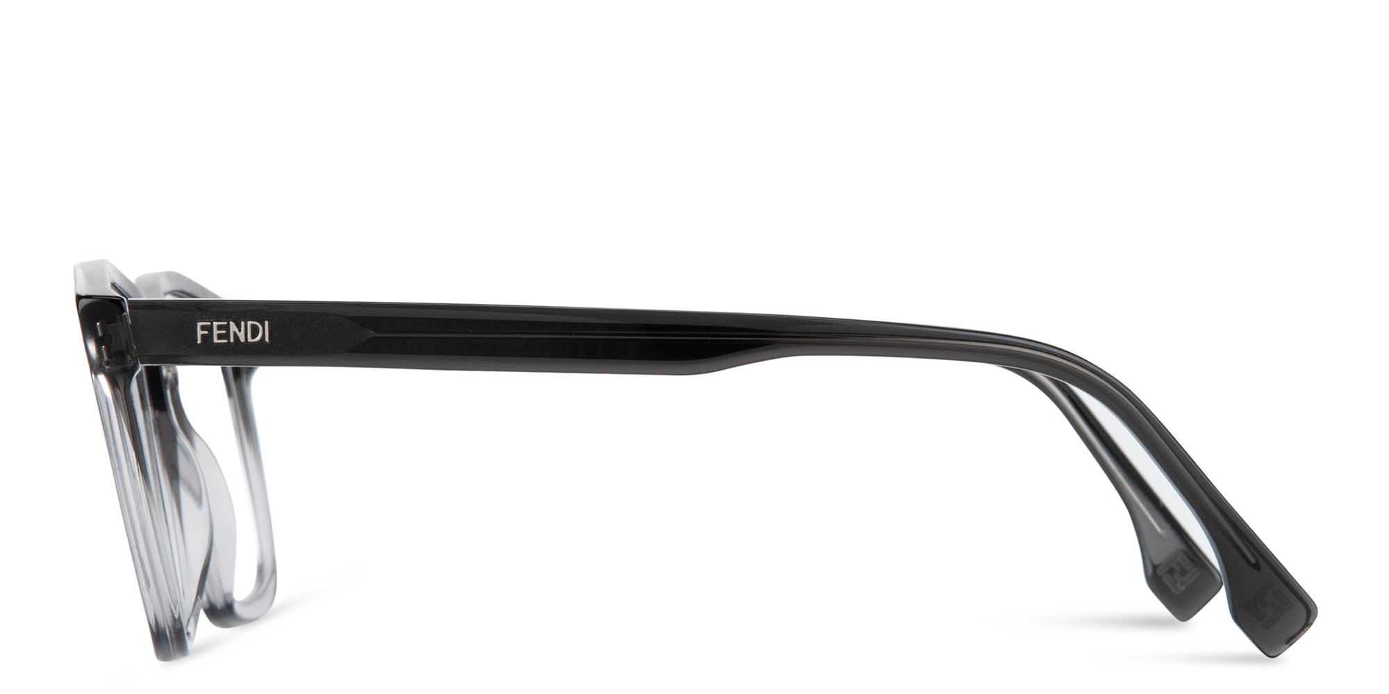 FENDI Logo Wide Rectangle Eyeglasses in Grey – Product Photo 3