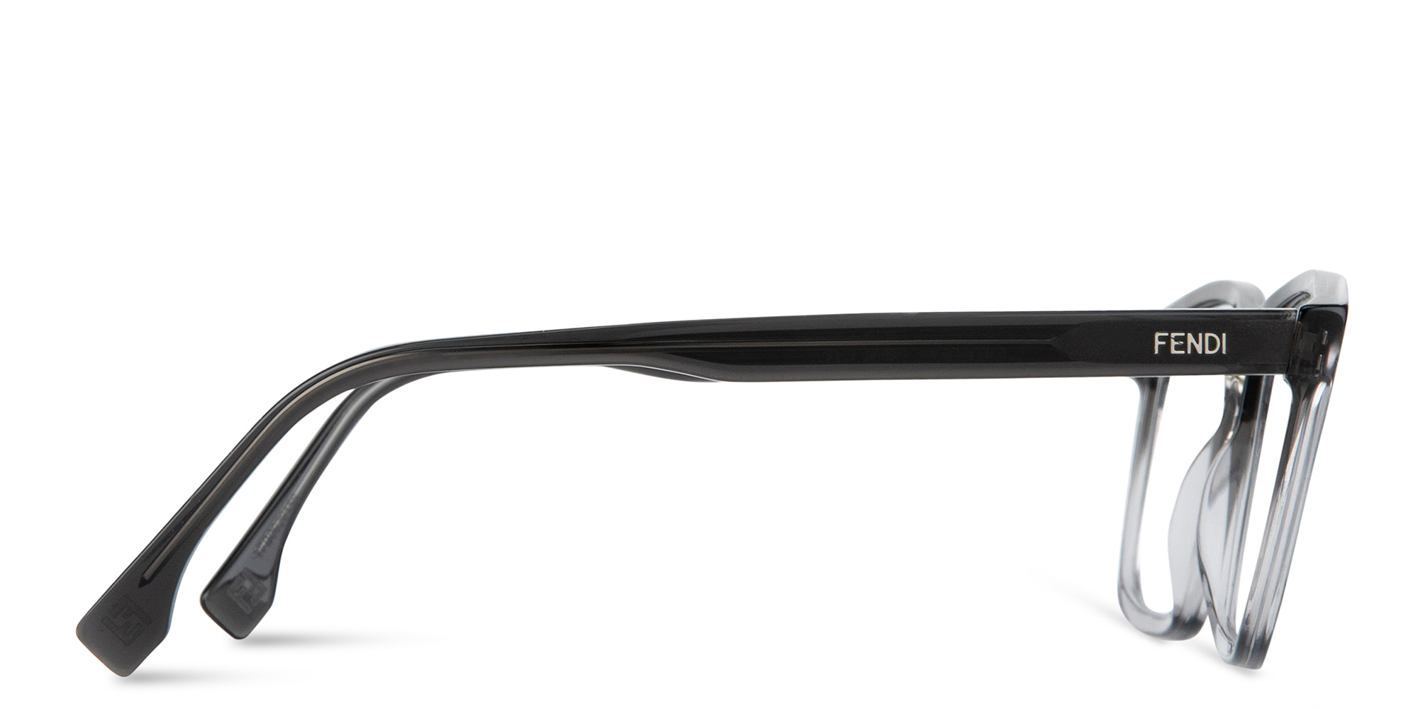 FENDI Logo Wide Rectangle Eyeglasses in Grey – Product Photo 4