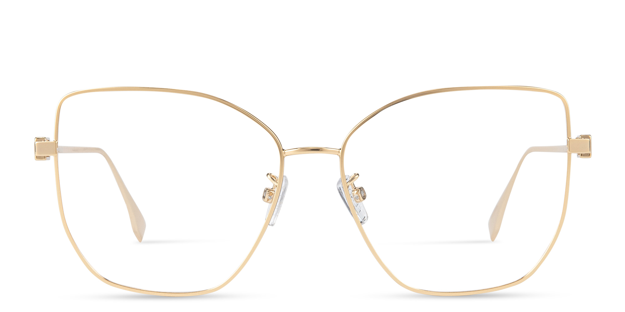 FENDI Baguette Gold Irregular Eyeglasses in Gold – Product Photo 1