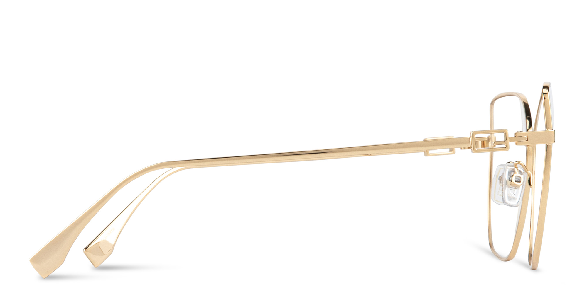 FENDI Baguette Gold Irregular Eyeglasses in Gold – Product Photo 4