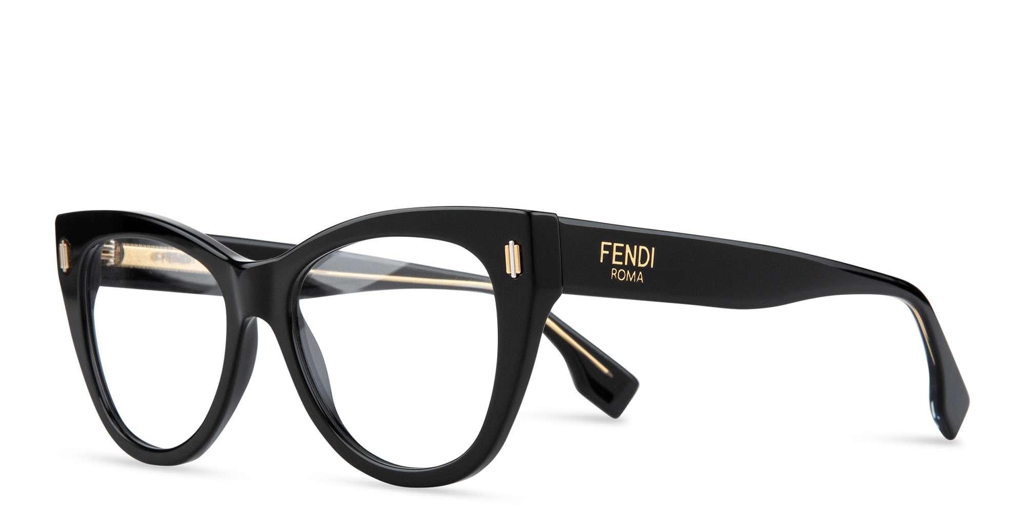 Shop FENDI Fendi Roma Cat-Eye Eyeglasses in Black online.