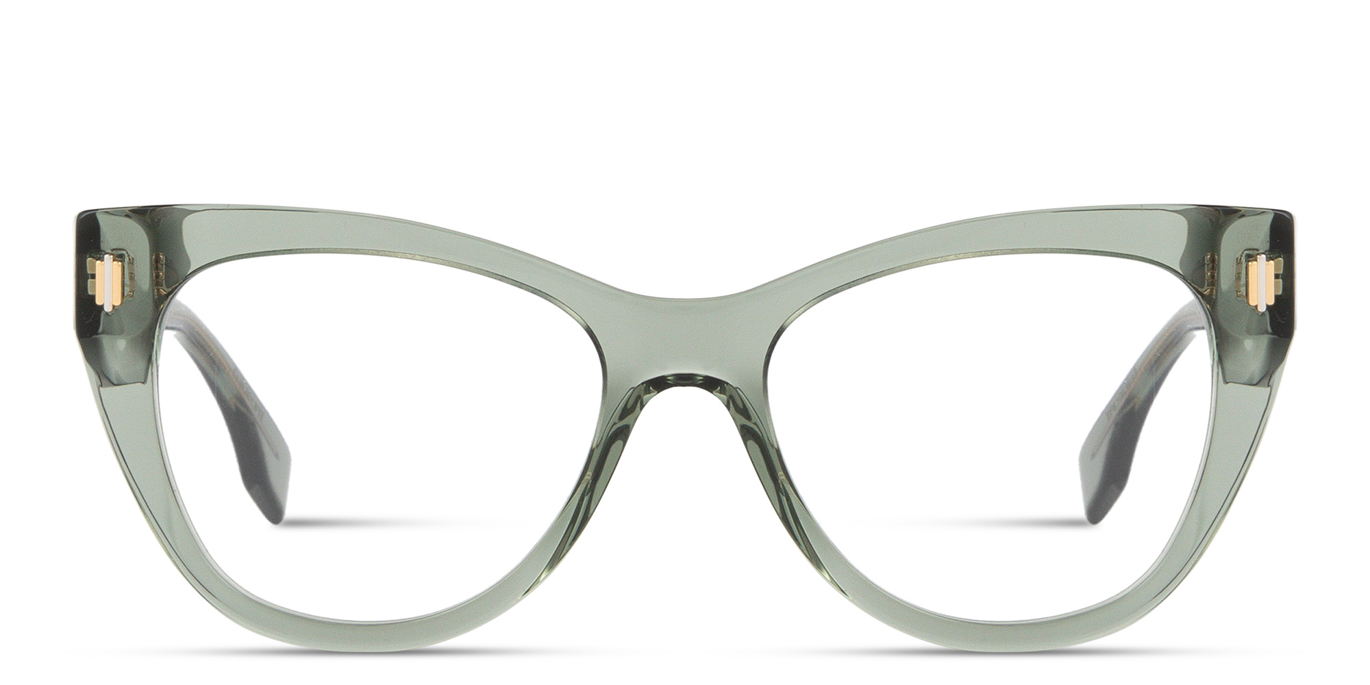 Shop FENDI Roma Cat-Eye Eyeglasses in Transparent Green online.