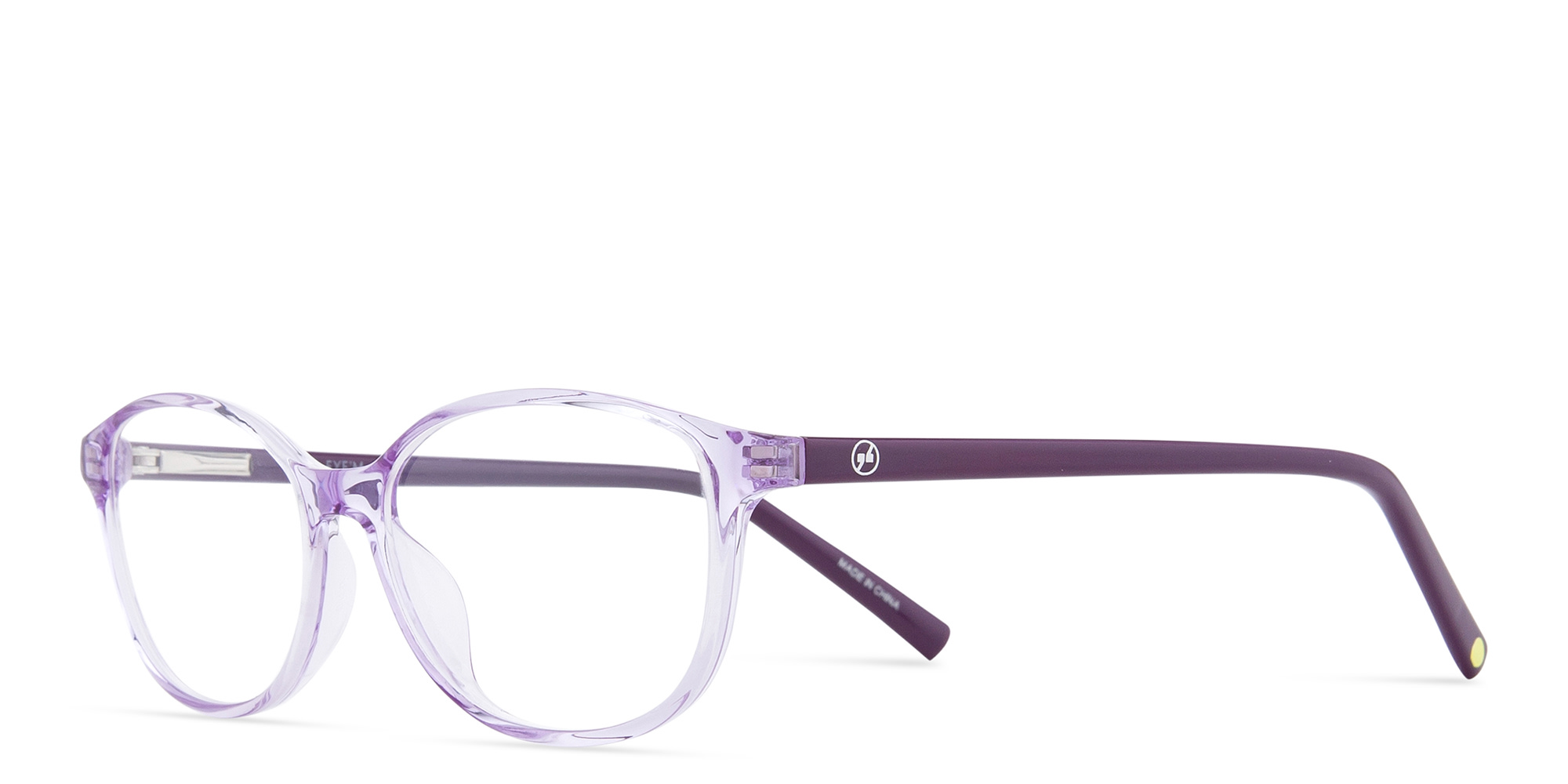 Shop EYE'M Kids Oval Eyeglasses in Purple online.