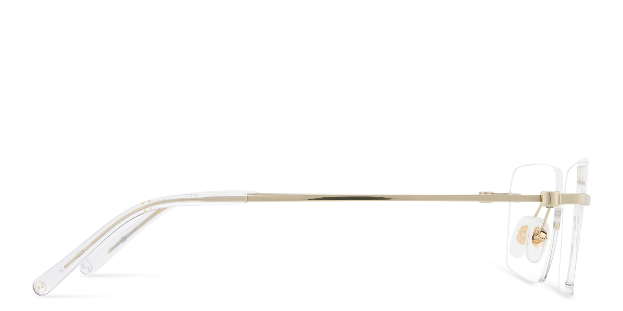 Shop EYE'M Rimless Wide Irregular Eyeglasses in Gold online.