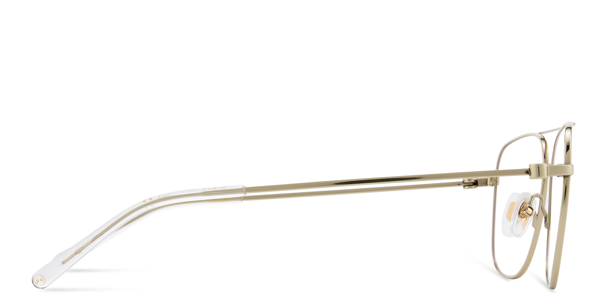 Shop EYE'M Wide Aviator Eyeglasses in Gold online.