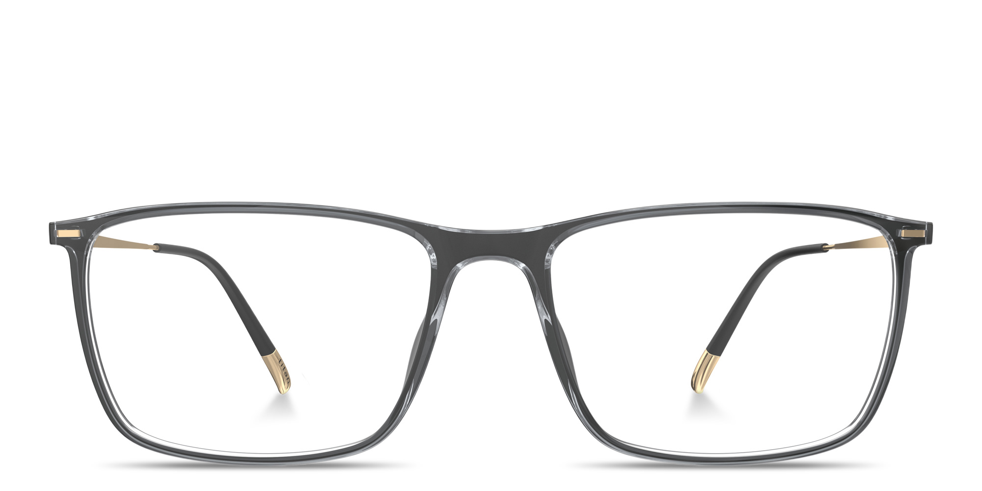 Shop Silhouette Illusion Lite Wide Square Eyeglasses in Grey Gold online.
