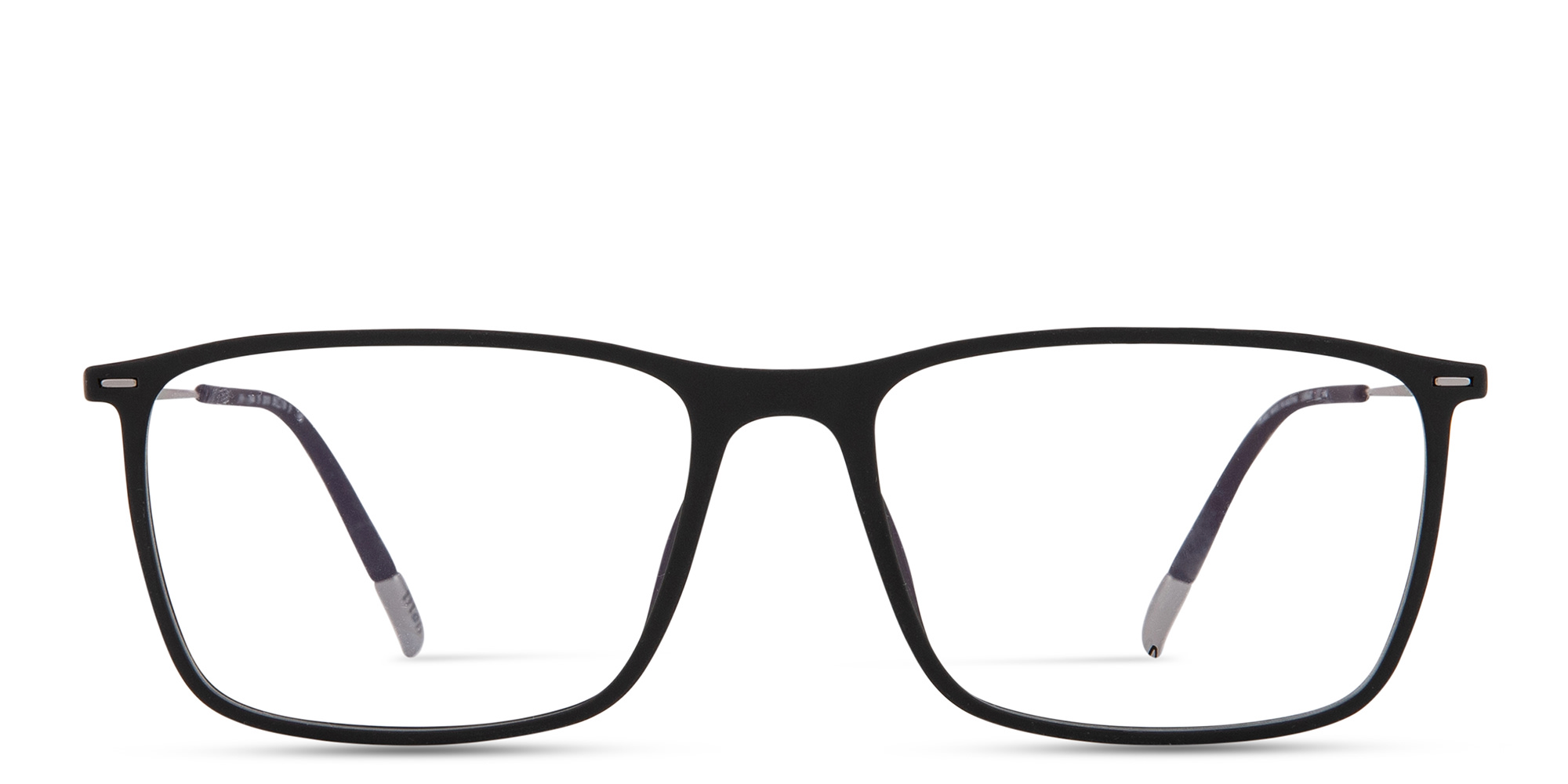 Shop Silhouette Illusion Lite Wide Square Eyeglasses in Black online.