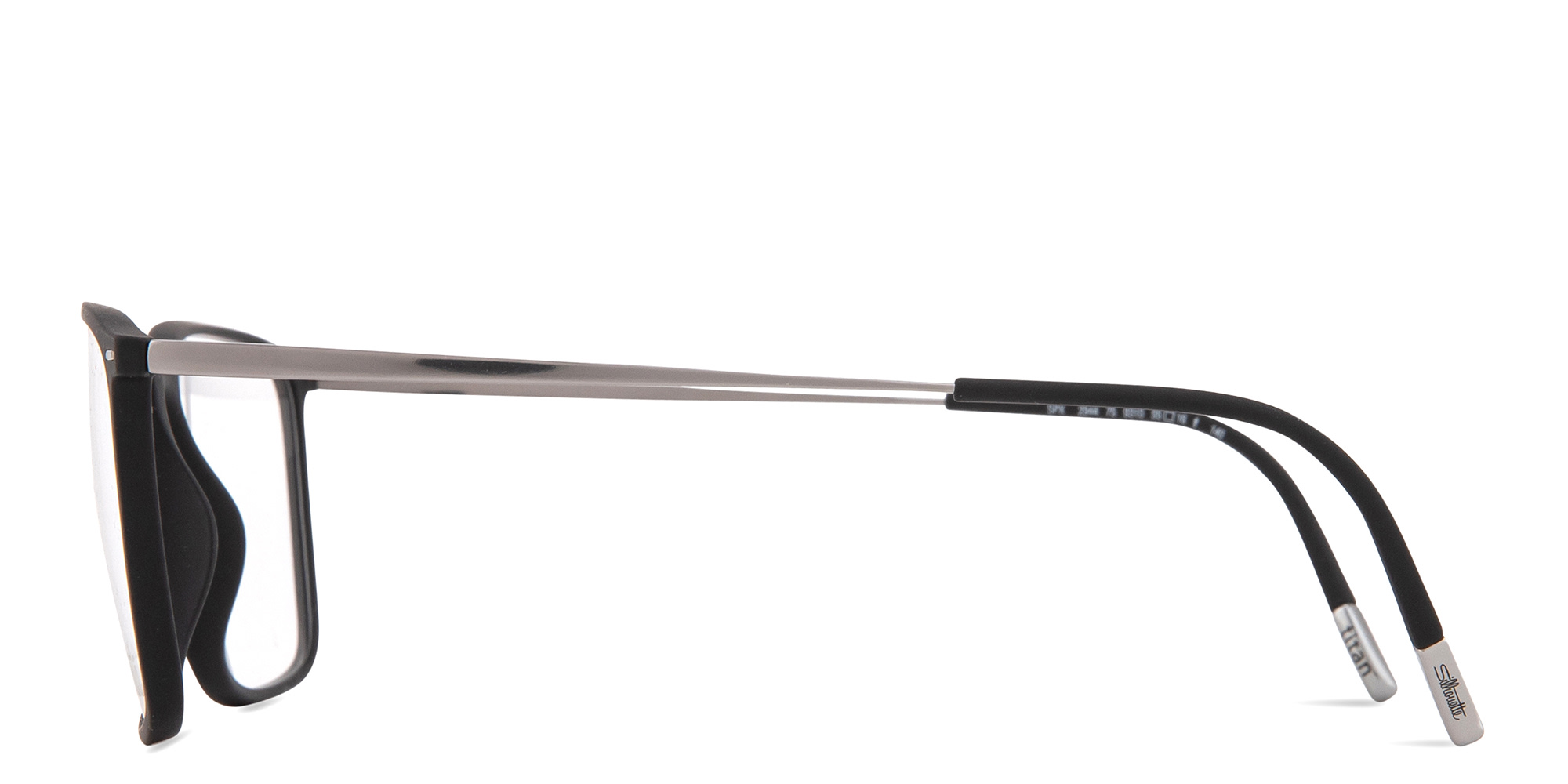 Shop Silhouette Illusion Lite Wide Square Eyeglasses in Black online.