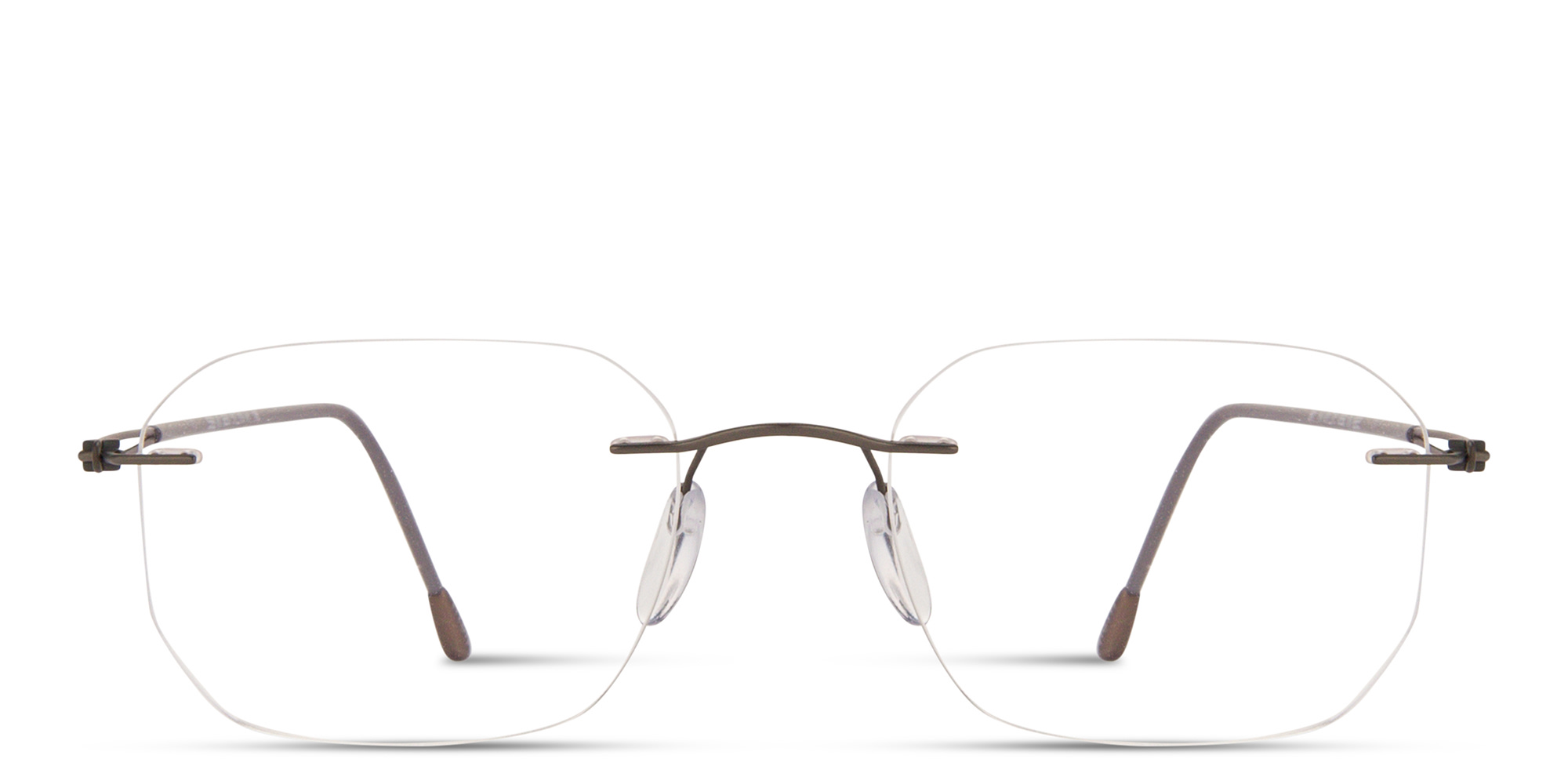 Silhouette Lite Spirit RL Rimless Square Eyeglasses in Silver – Product Photo 1