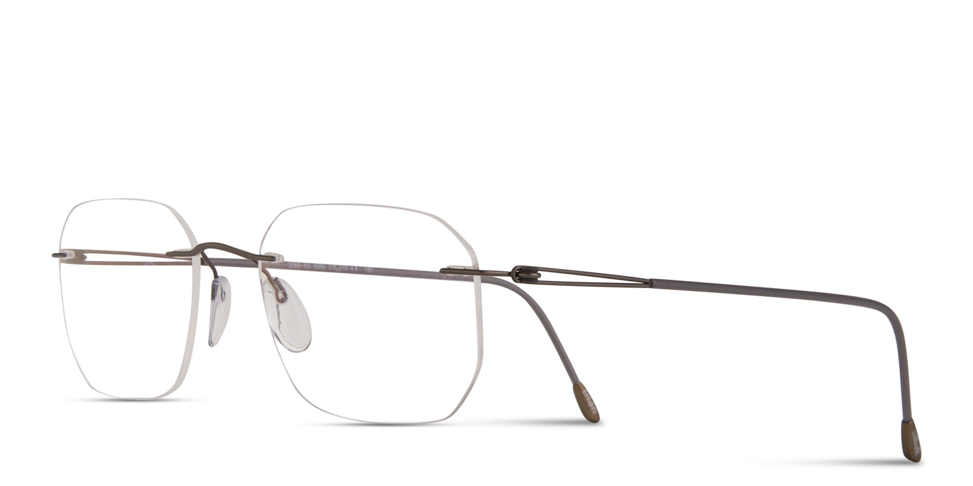 Silhouette Lite Spirit RL Rimless Square Eyeglasses in Silver – Product Photo 2