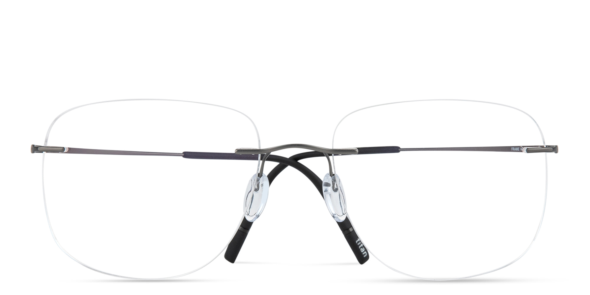 Silhouette Titan Minimal Art Rimless Wide Square Eyeglasses in Grey – Product Photo 1