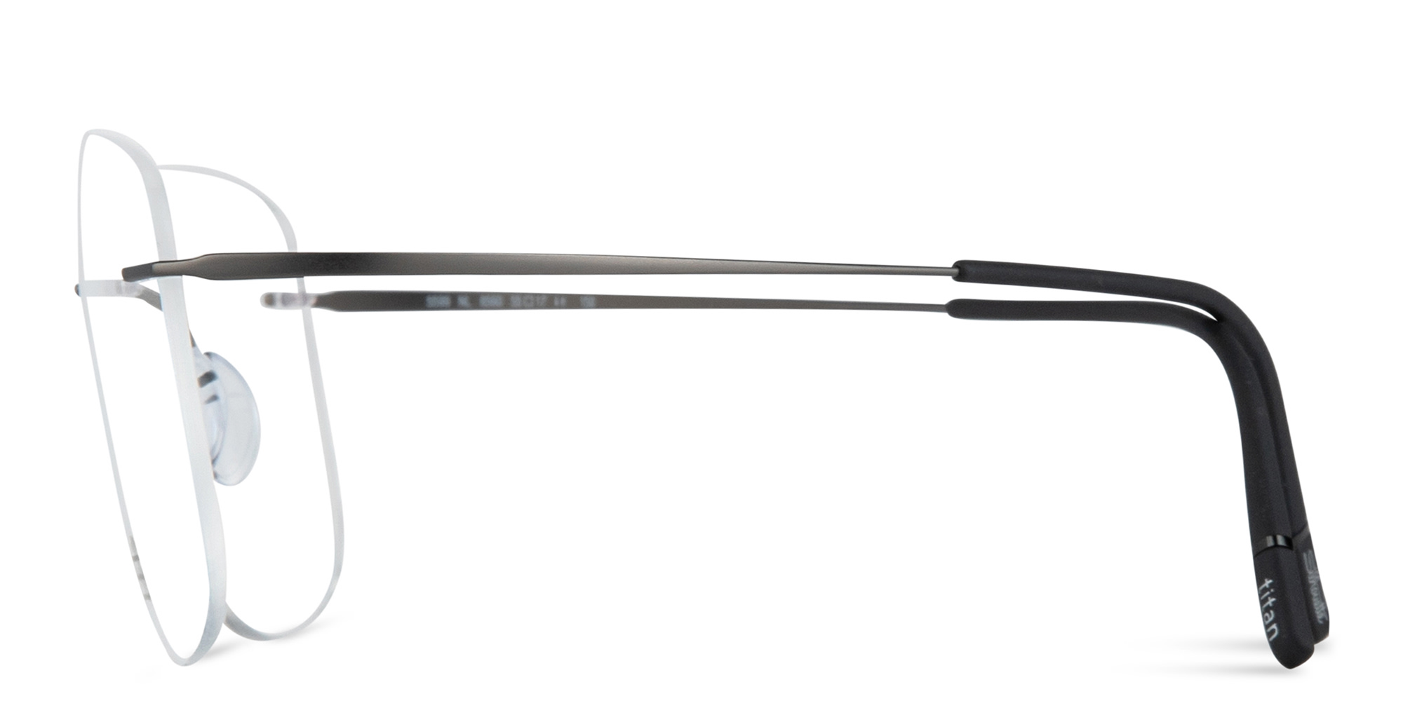 Silhouette Titan Minimal Art Rimless Wide Square Eyeglasses in Grey – Product Photo 3
