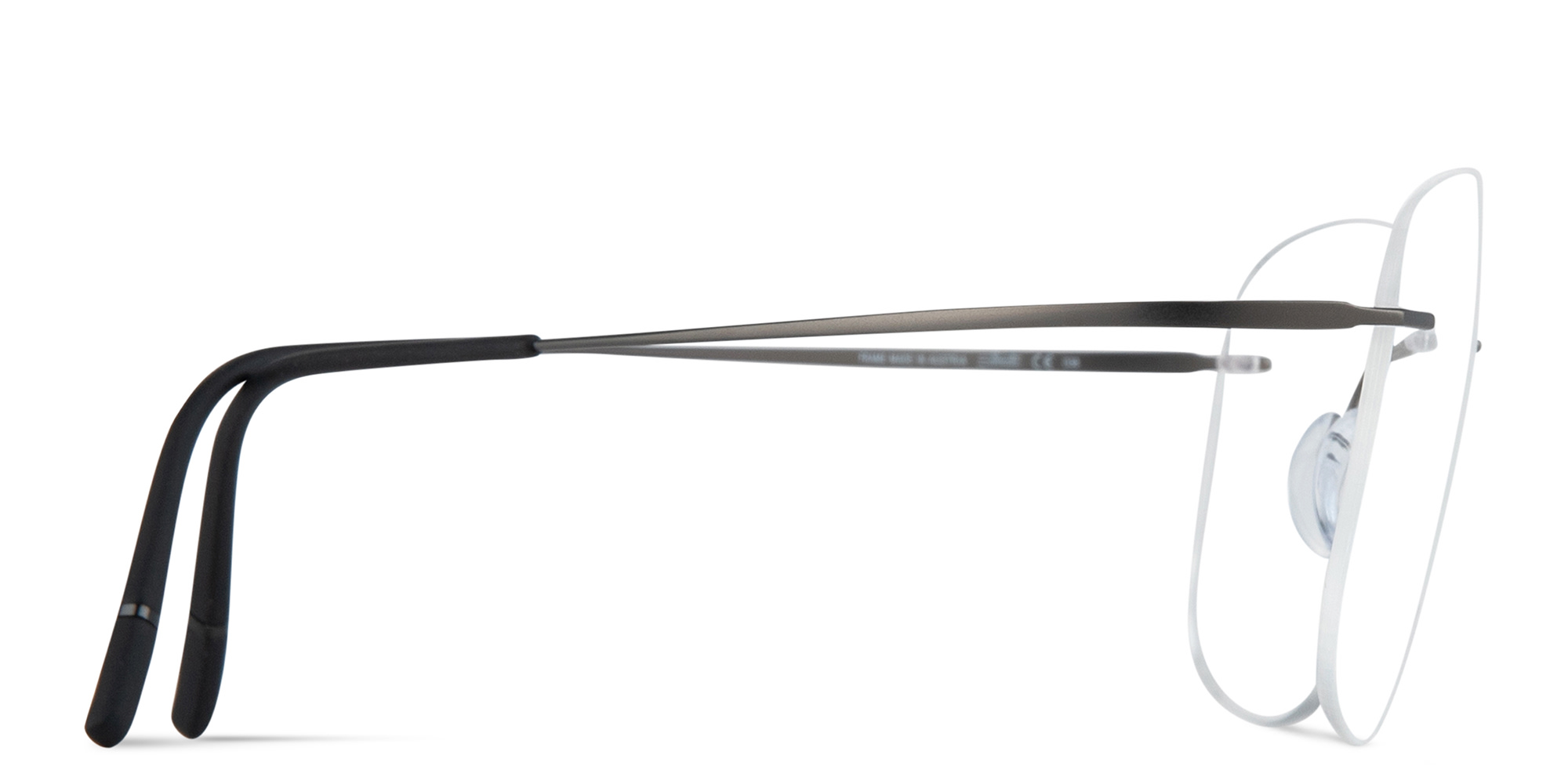 Silhouette Titan Minimal Art Rimless Wide Square Eyeglasses in Grey – Product Photo 4