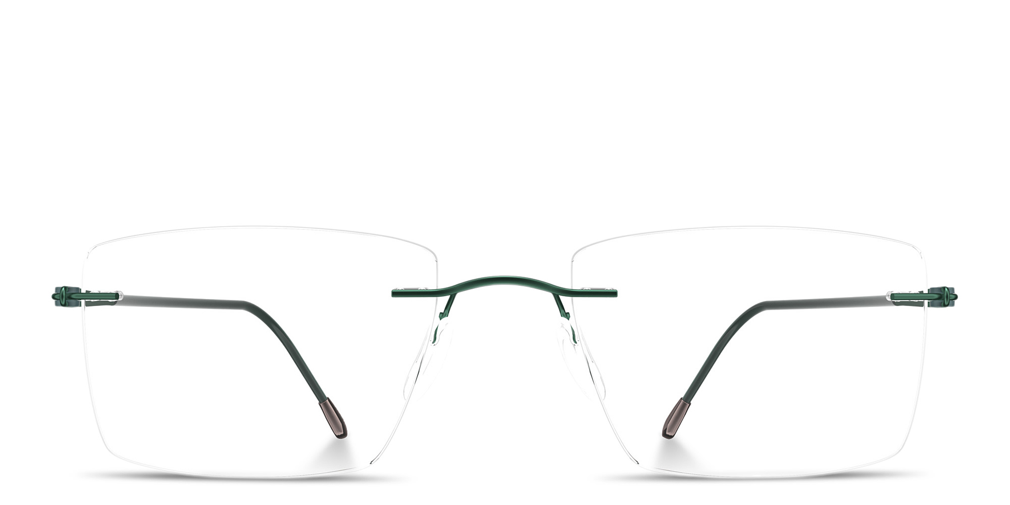 Shop Silhouette Lite Spirit RL Rimless Square Eyeglasses in Dark Green online.