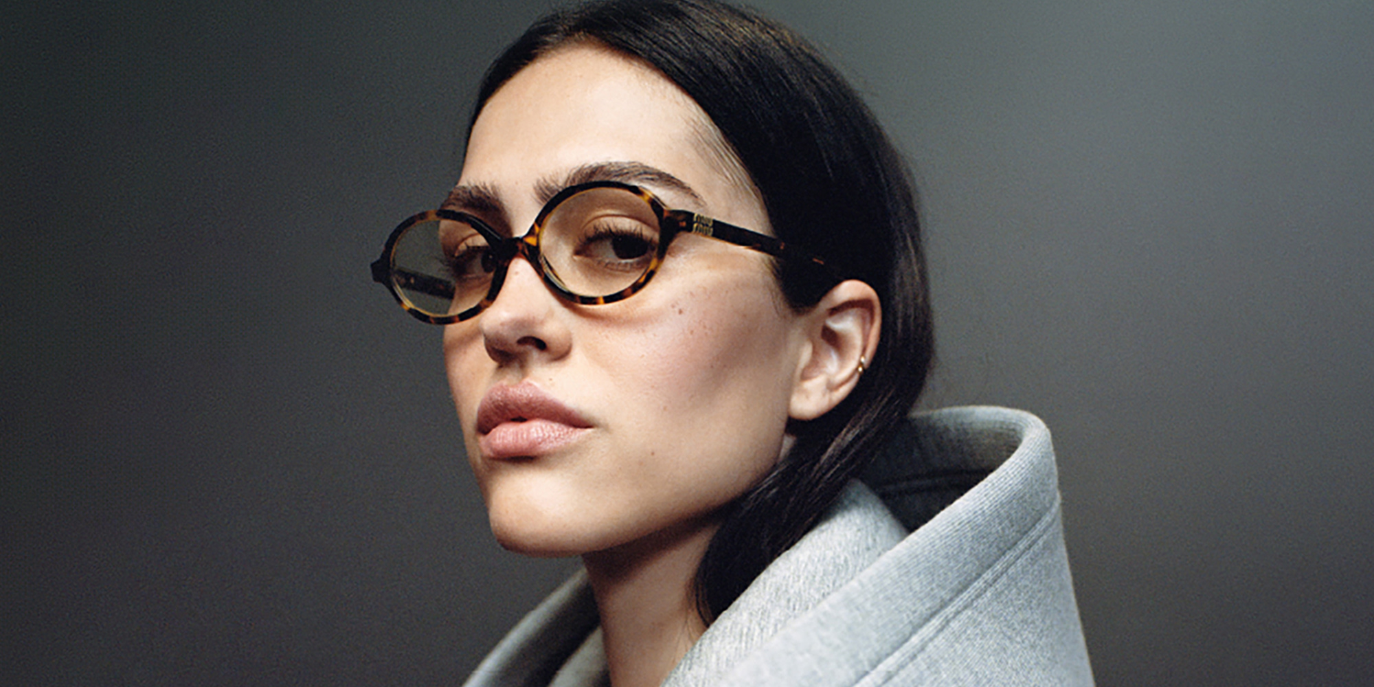 MIU MIU Round Eyeglasses in Honey Havana – Product Photo 5