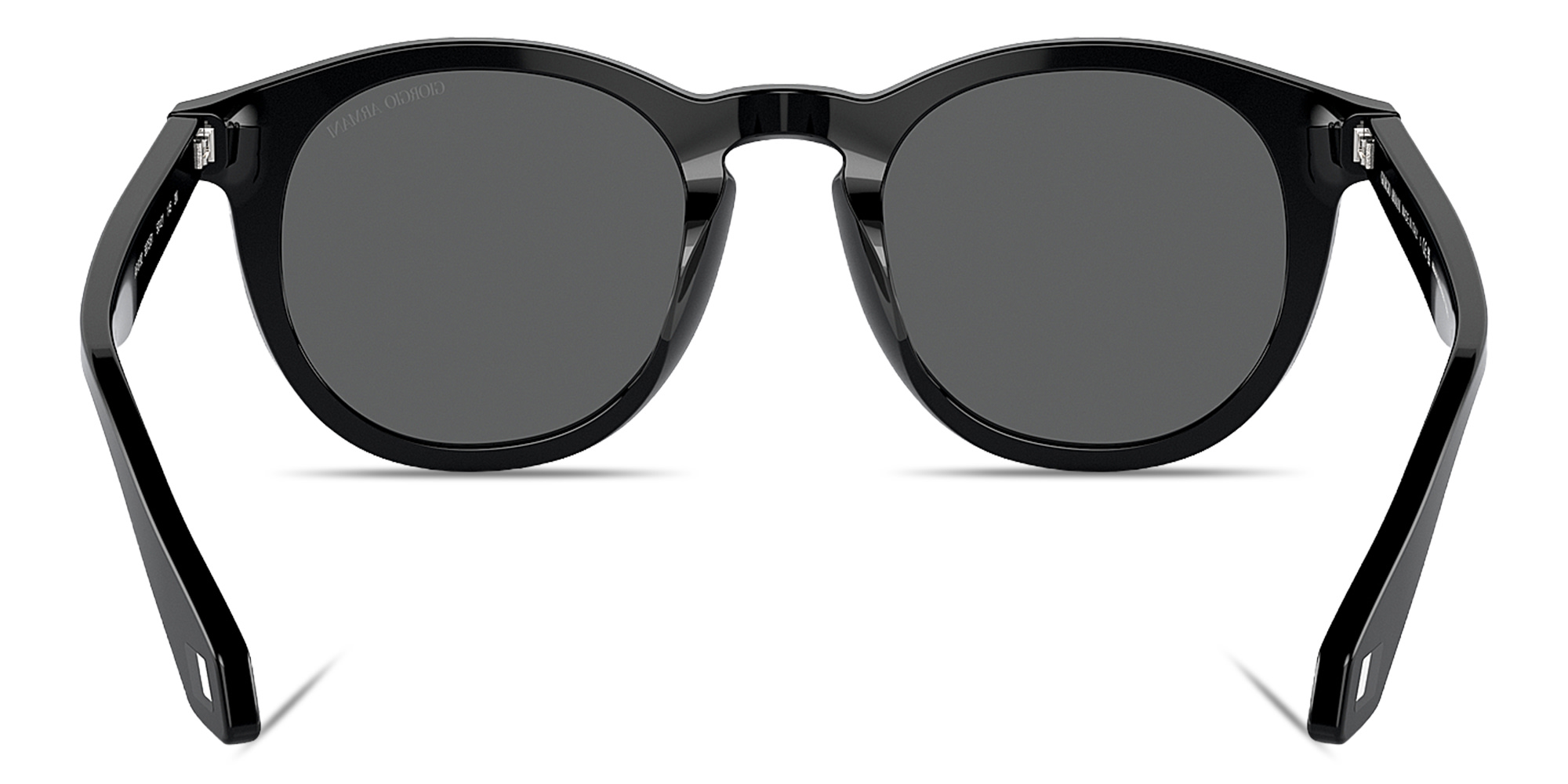 Shop GIORGIO ARMANI Logo Round Sunglasses in Black online.