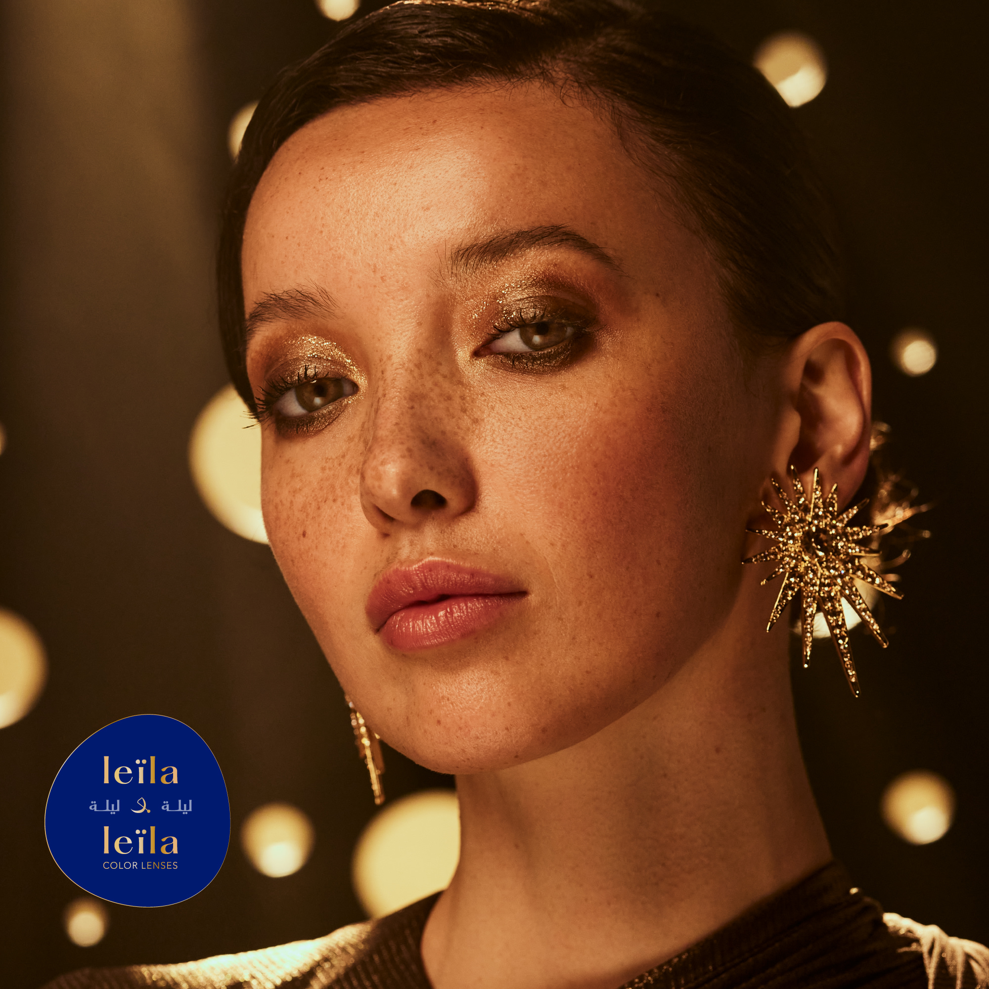 LEILA & LEILA Monthly Color Contact Lenses - Rayana Cosmic Brown – Product Photo 2