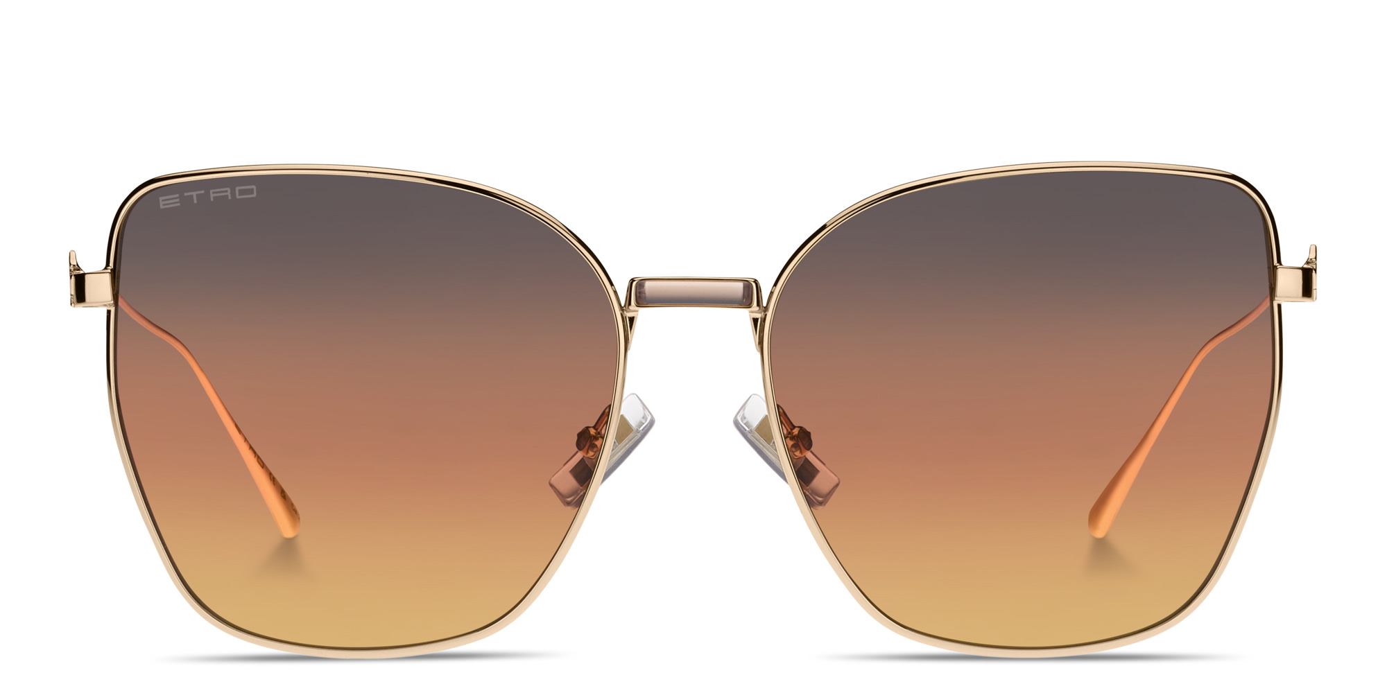 Shop ETRO Bold Pegaso Oversized Cat-Eye Sunglasses in Rose Gold online.