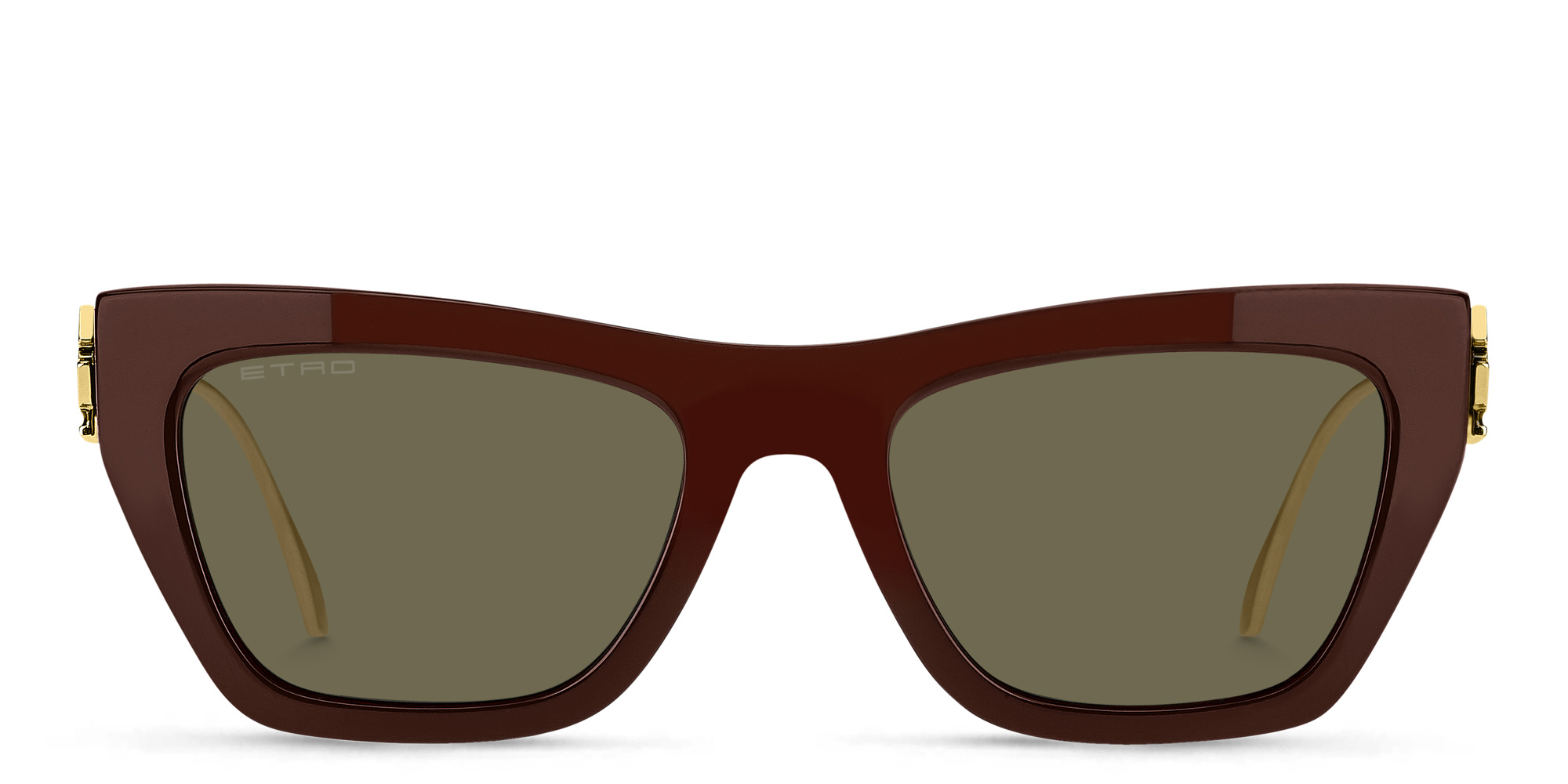 Shop ETRO Bold Pegaso Cat-Eye Sunglasses in Burgundy online.