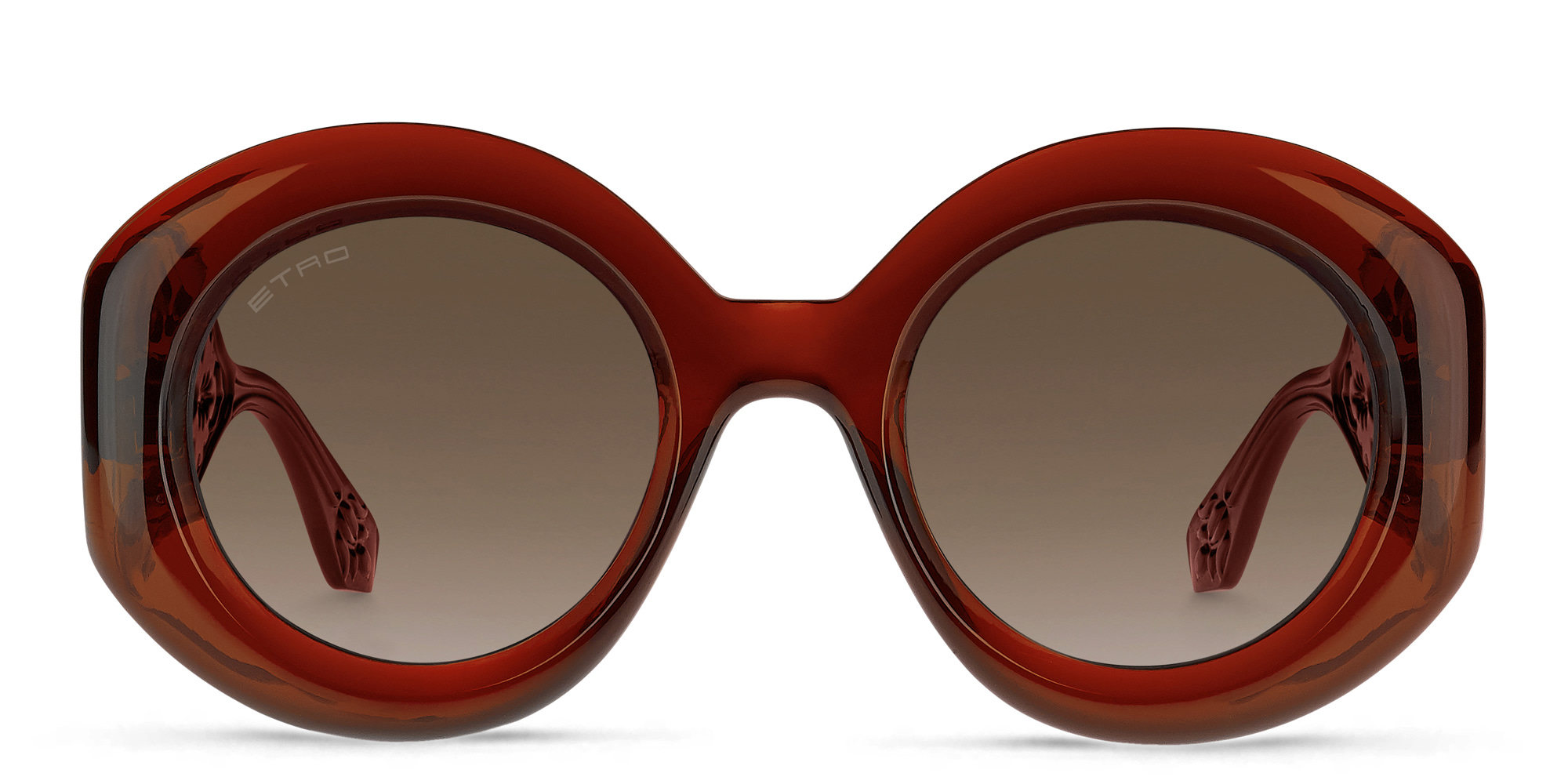 ETRO Paisley Oversized Round Sunglasses in Brick – Product Photo 1