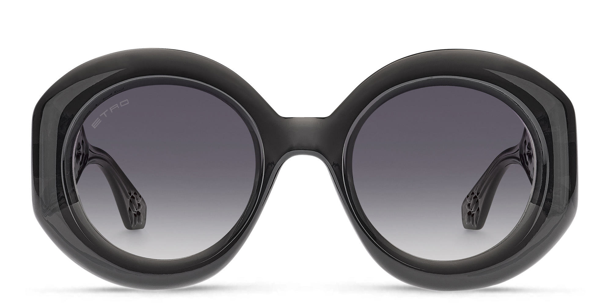 Shop ETRO Paisley Oversized Round Sunglasses in Grey online.