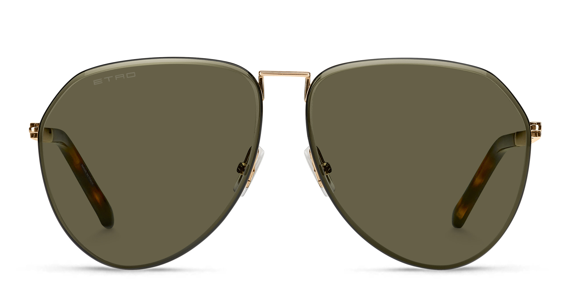 Shop ETRO Luxury Metal Unisex Pilot Sunglasses in Rose Gold online.
