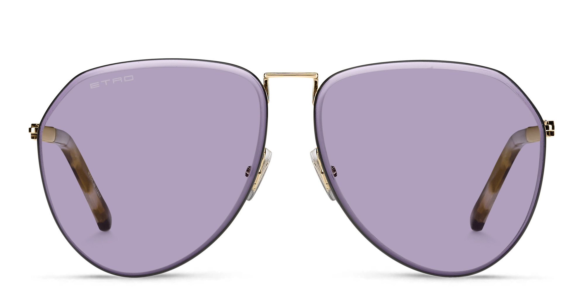 Shop ETRO Luxury Metal Unisex Pilot Sunglasses in Rose Gold online.